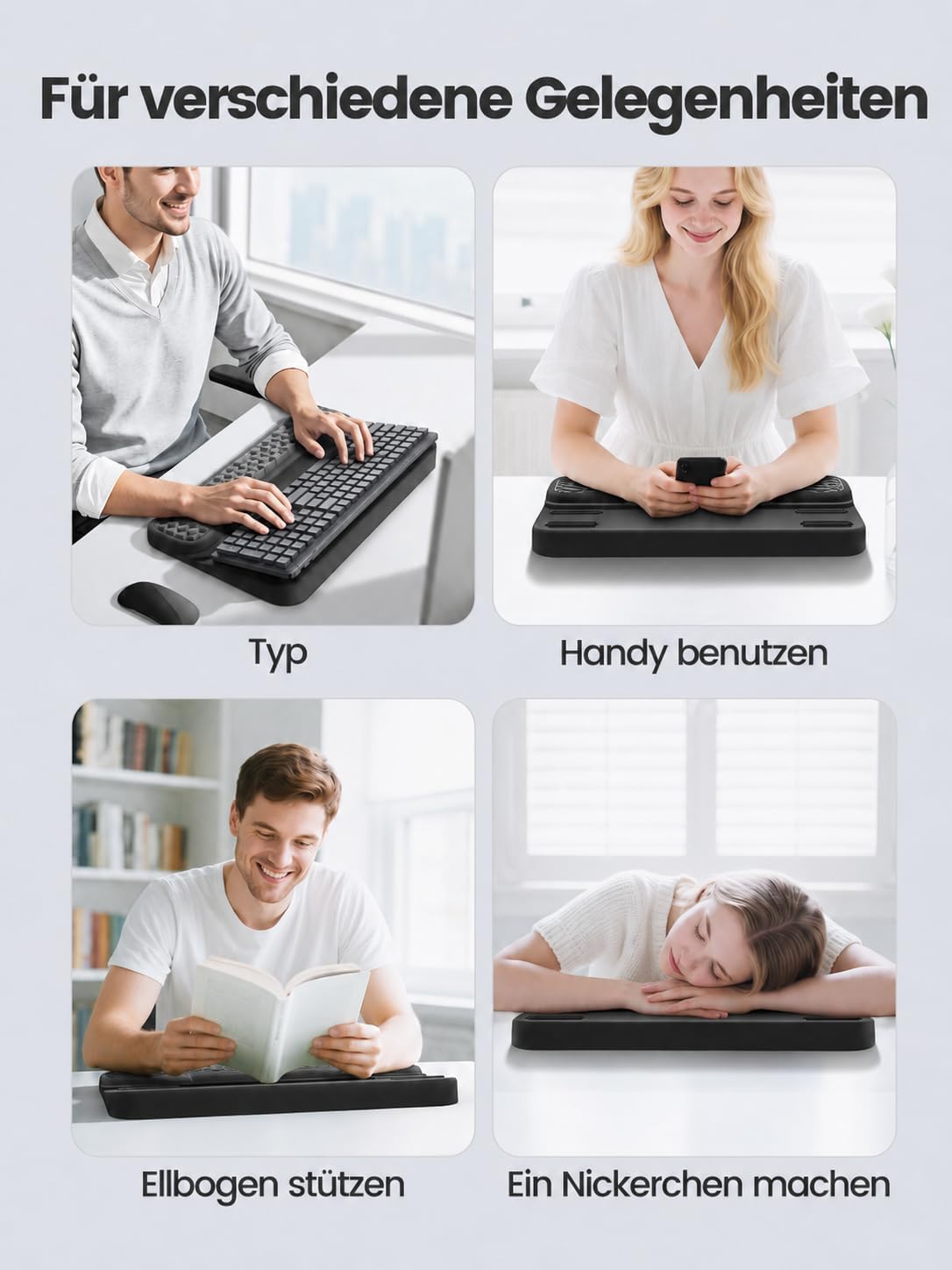 Ergonomische Handgelenkauflage mit Tastaturständer, Schwarz 18 x 3.5 inches