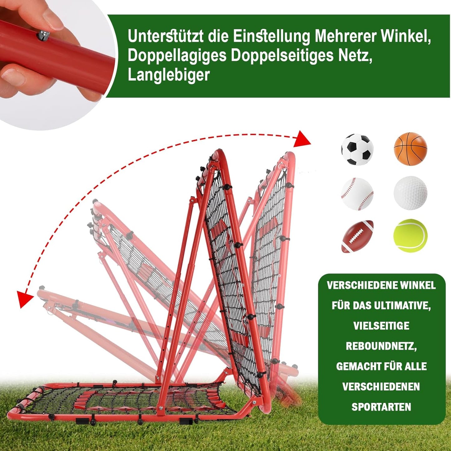 Fussball Rebounder, 85cmx85cm Rot