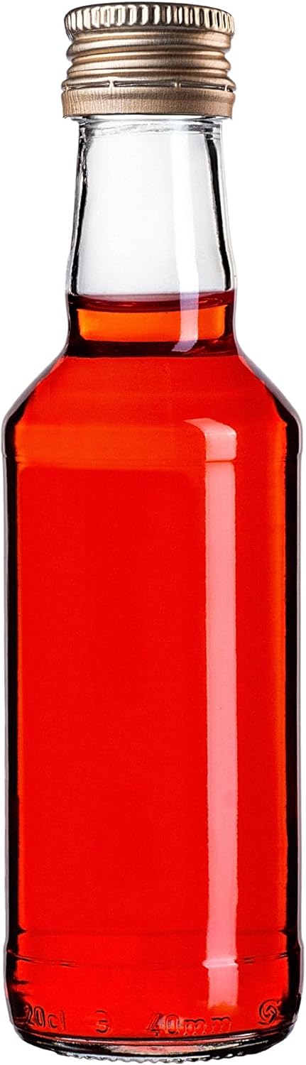 Glasflaschen-Set mit Schraubverschluss, Gold 200 ml, 10 pieces