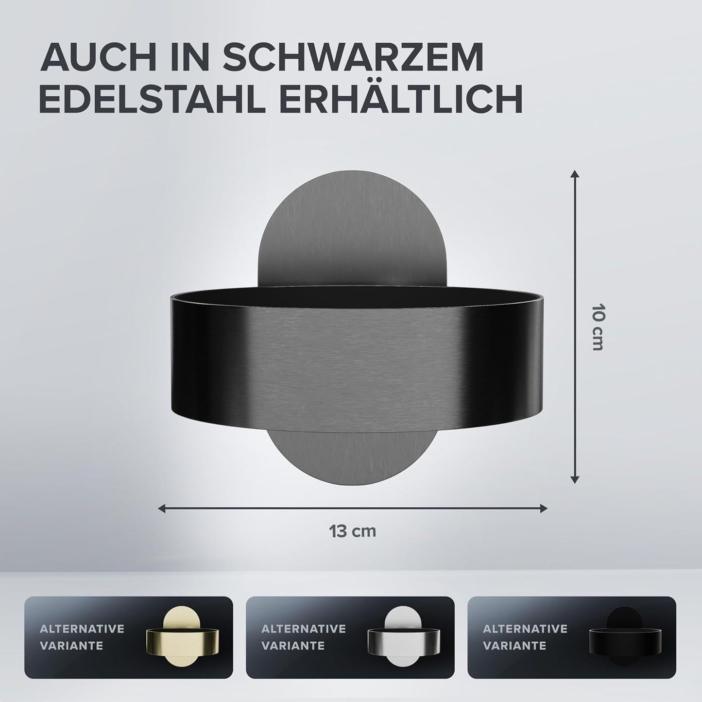 Haartrocknerhalter Mesmogtind zum kleben, Gunmetal Zum Kleben