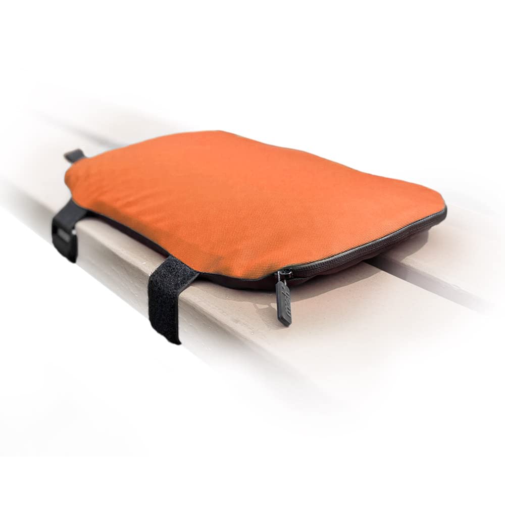 Outdoor Gelsitzkissen mit Karabiner, Orange / Schwarz
