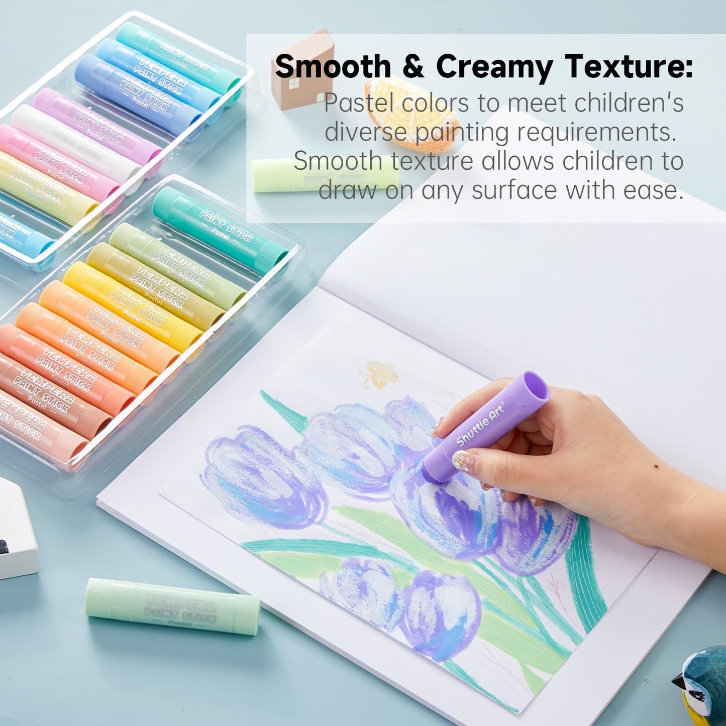 Tempera Malstifte-Set, 20 Pastell Farben
