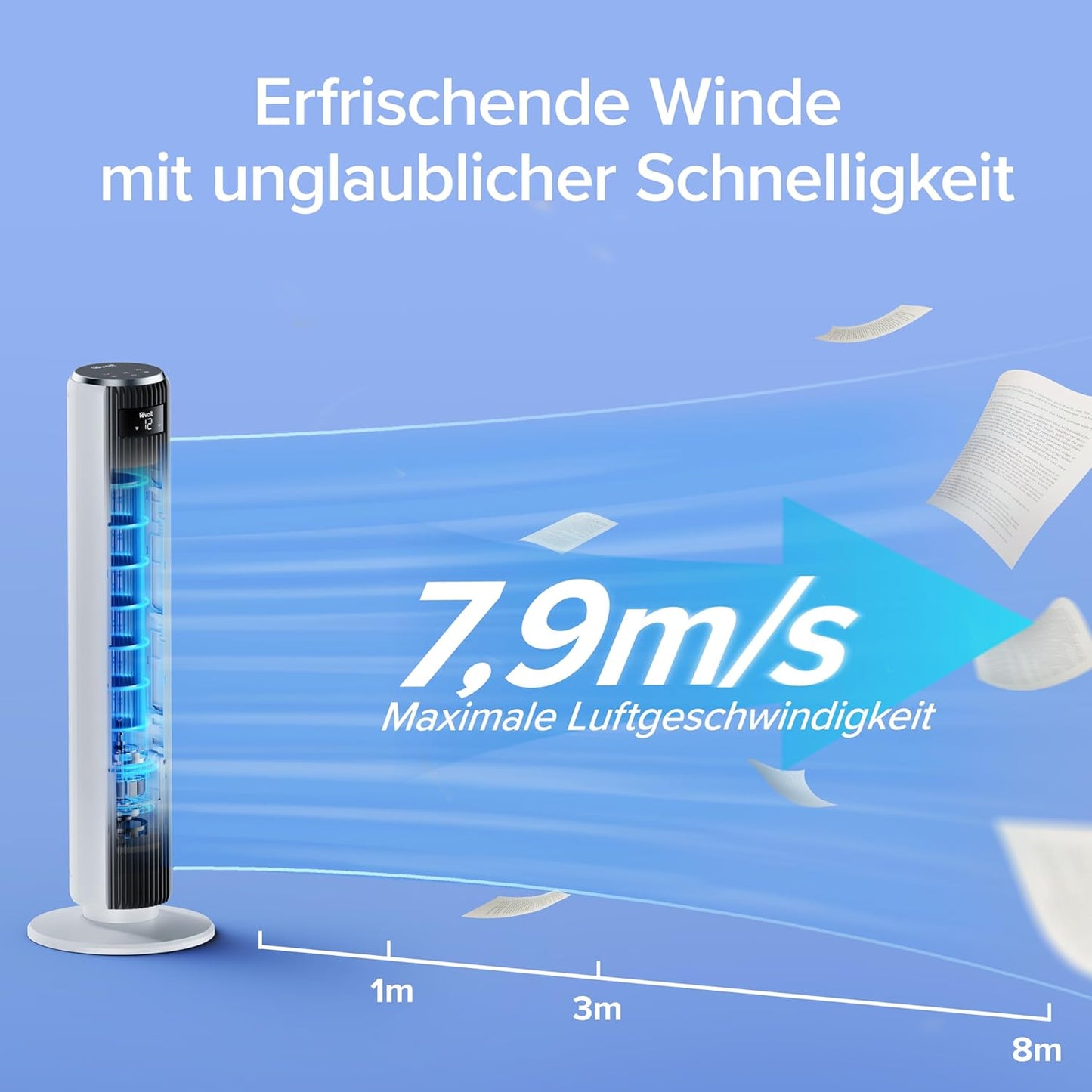 Turmventilator, 20dB + 7,9m/s + 92CM