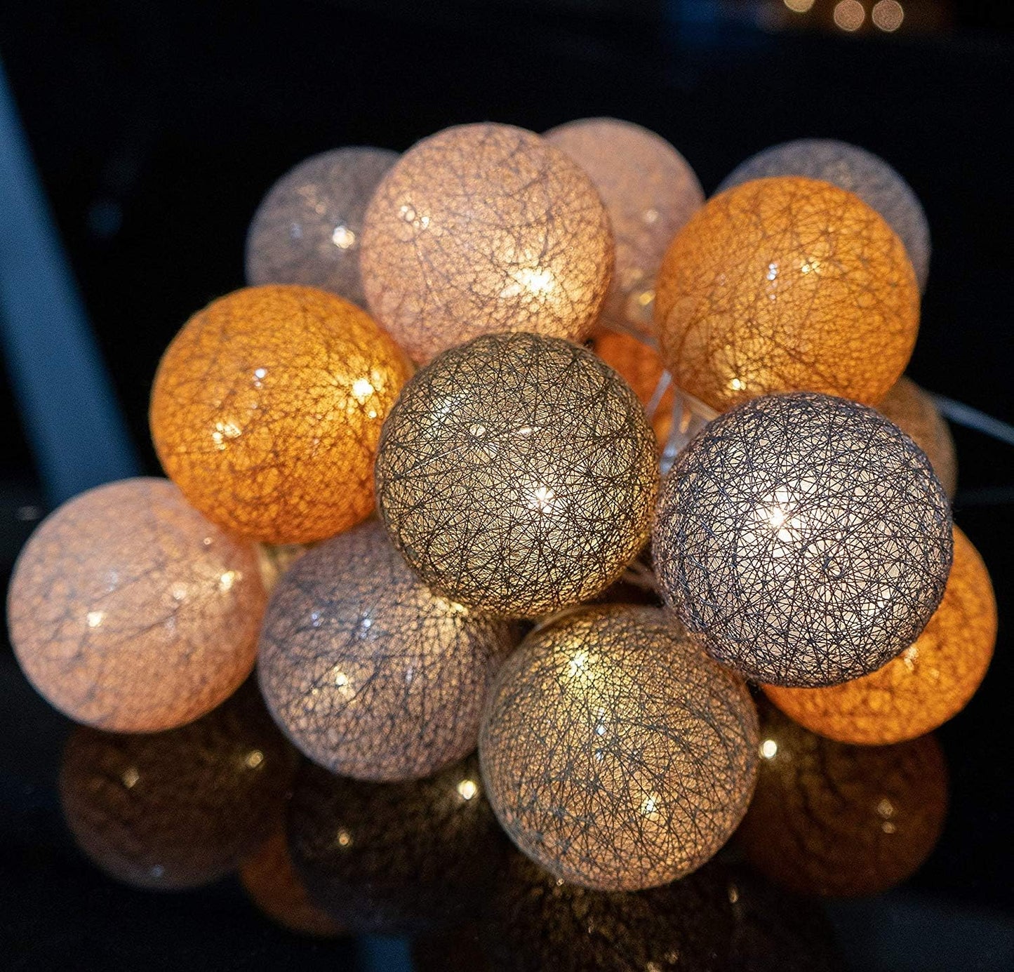 LED Baumwollkugeln, Karamell 2.4 m