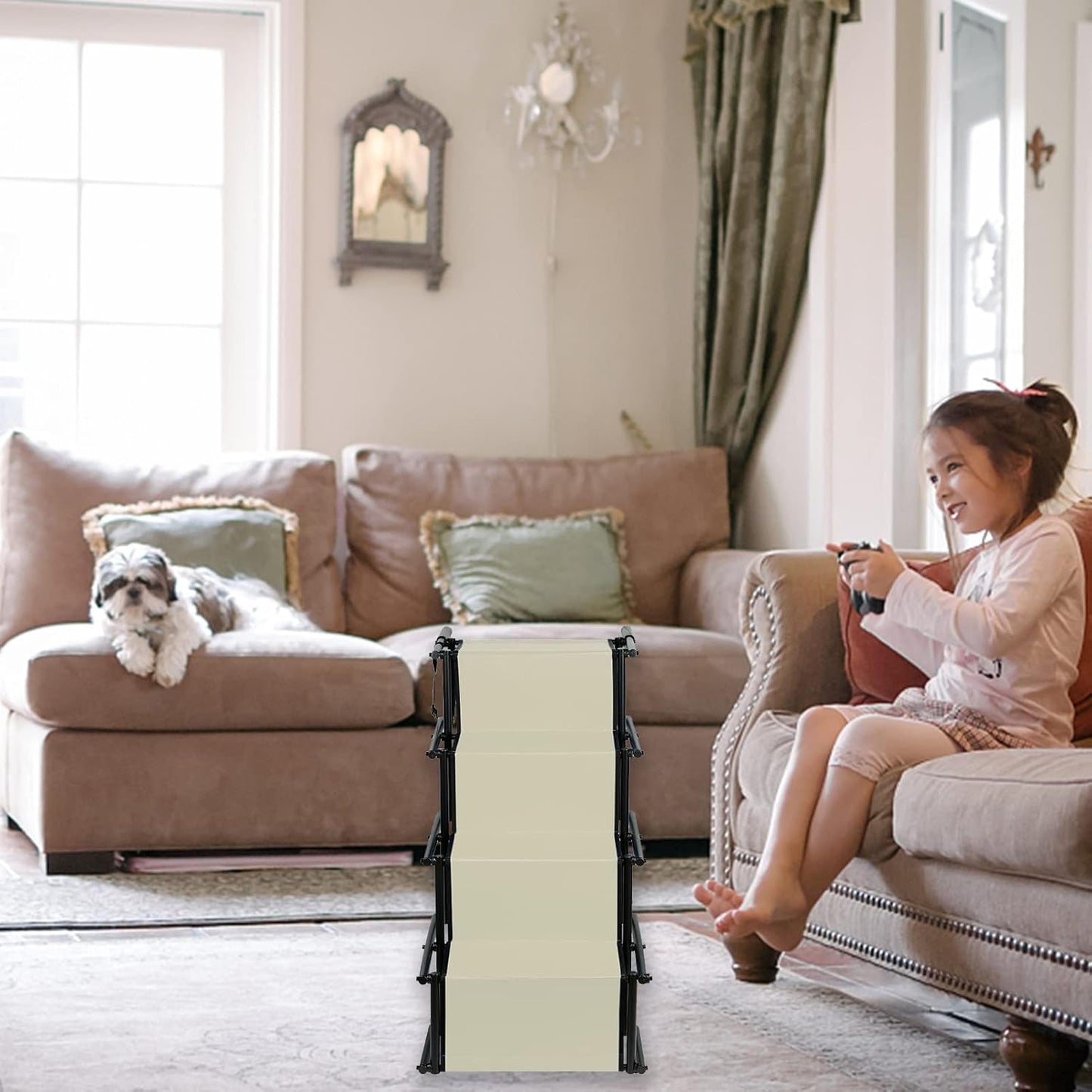 Klappbare Hundetreppe, Beige