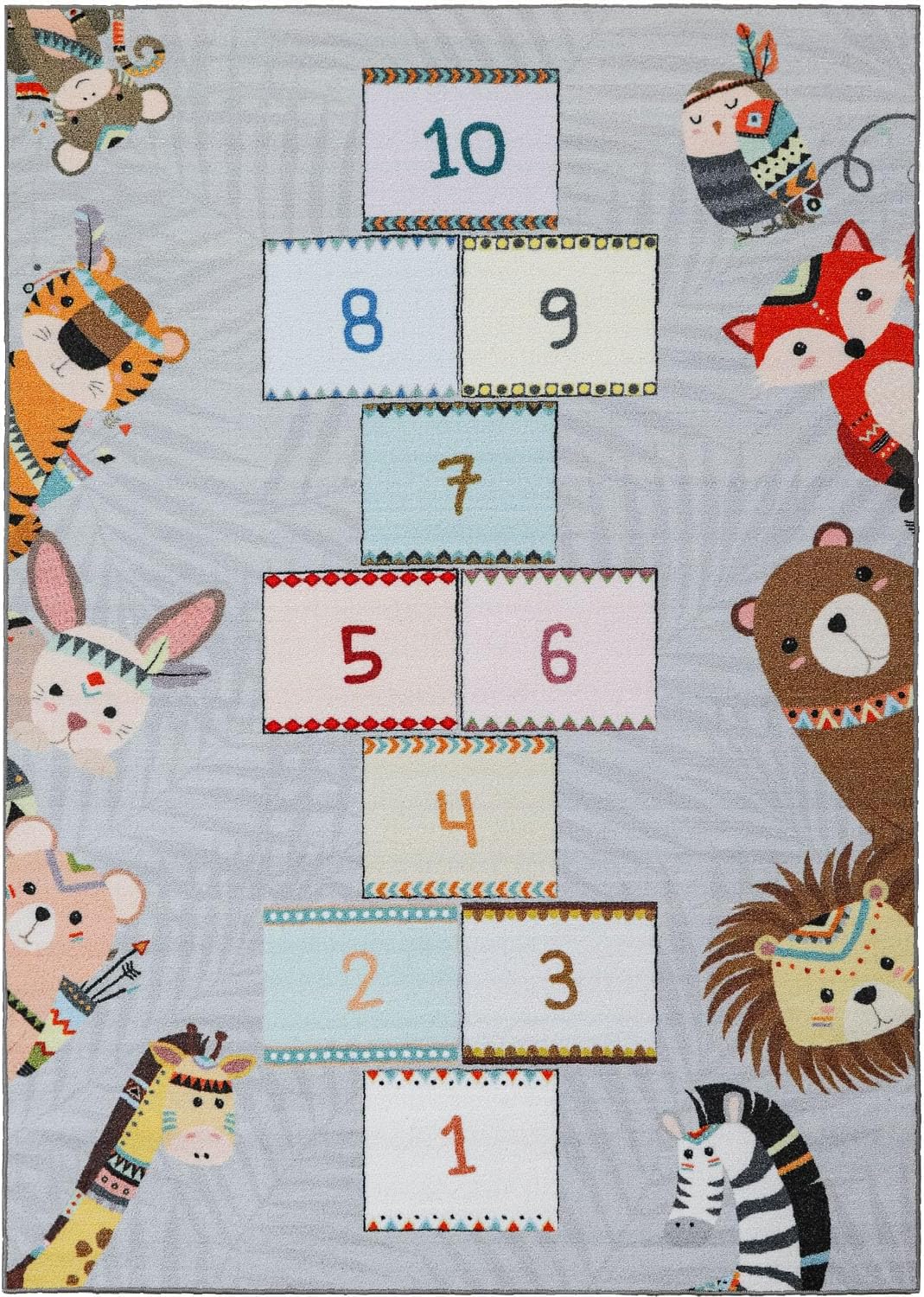 Kinderzimmer Spielteppich "Himmel und Hölle" (100x150 cm), 100 x 150 cm (Rechteckig) Grau-3