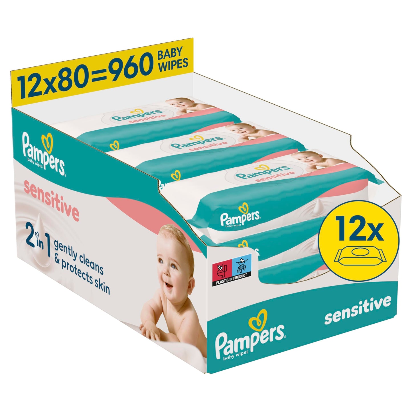 Sensitive Baby-Feuchttücher (960 Stück) 2-in-1 Reinigung