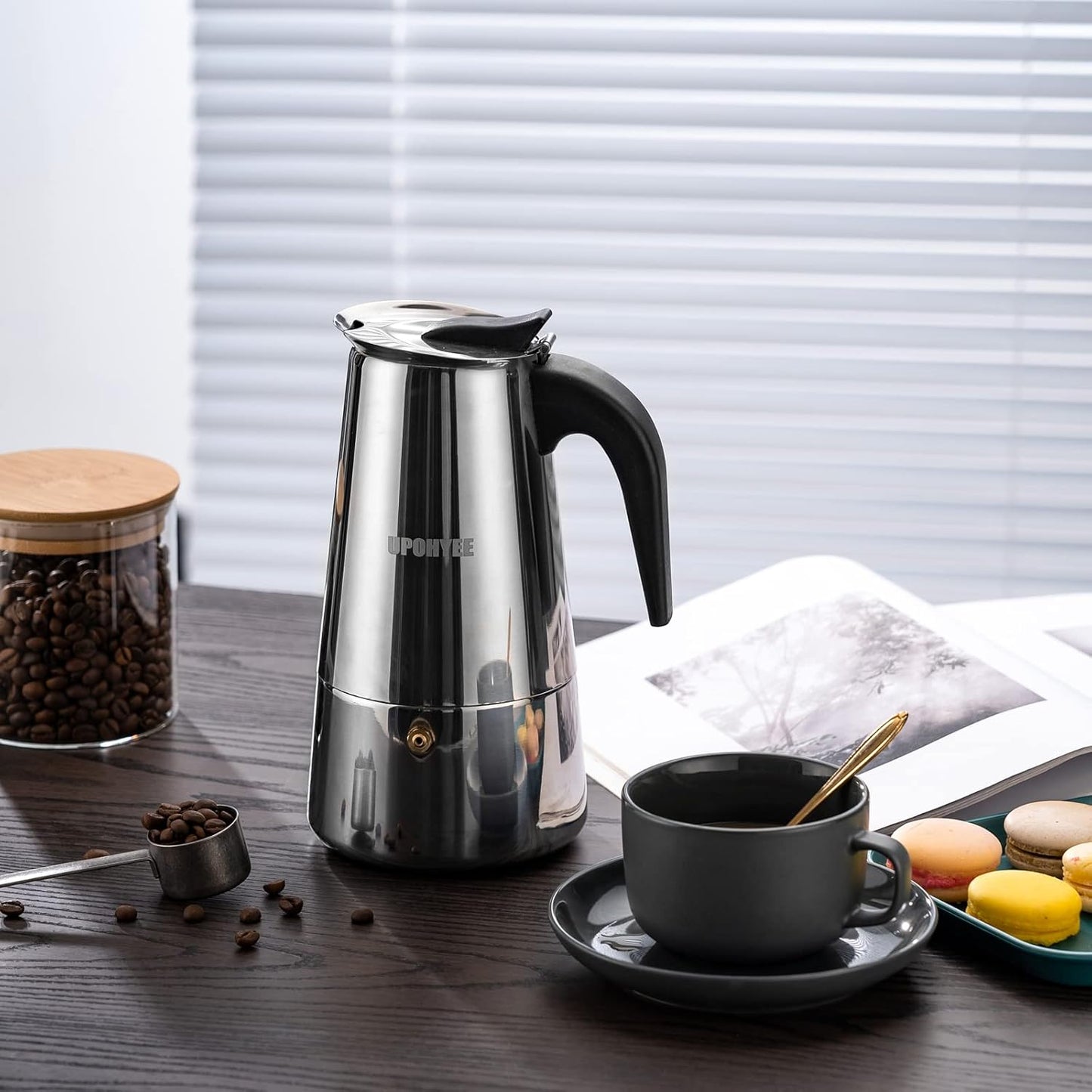 HP-S002 Espressokocher Induktion, Stainless Steel Ei