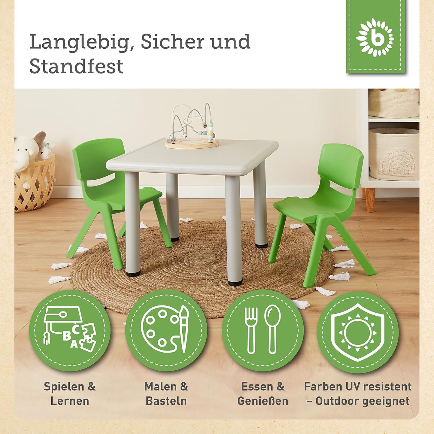 Stapelbarer Kinderstuhl, Grün