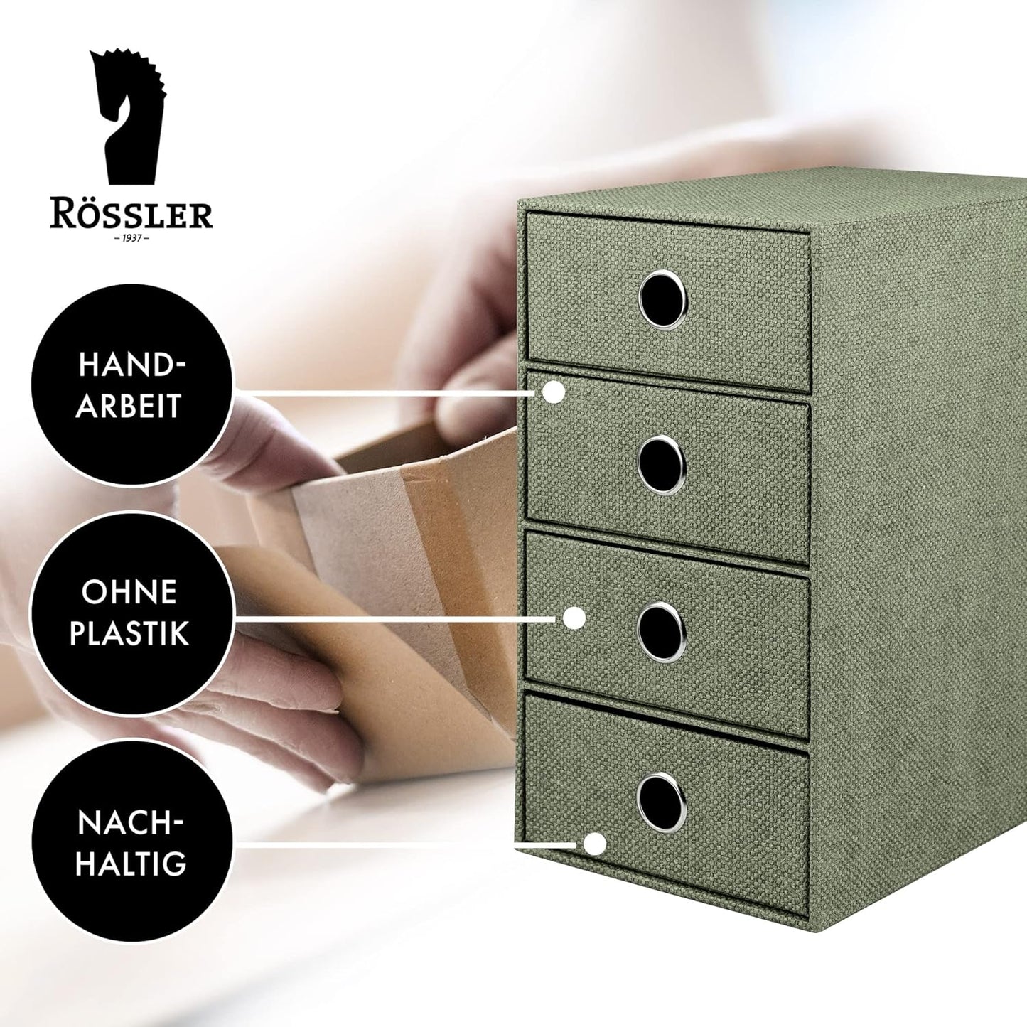 Schubladenbox mit 4 Schubladen, Sage