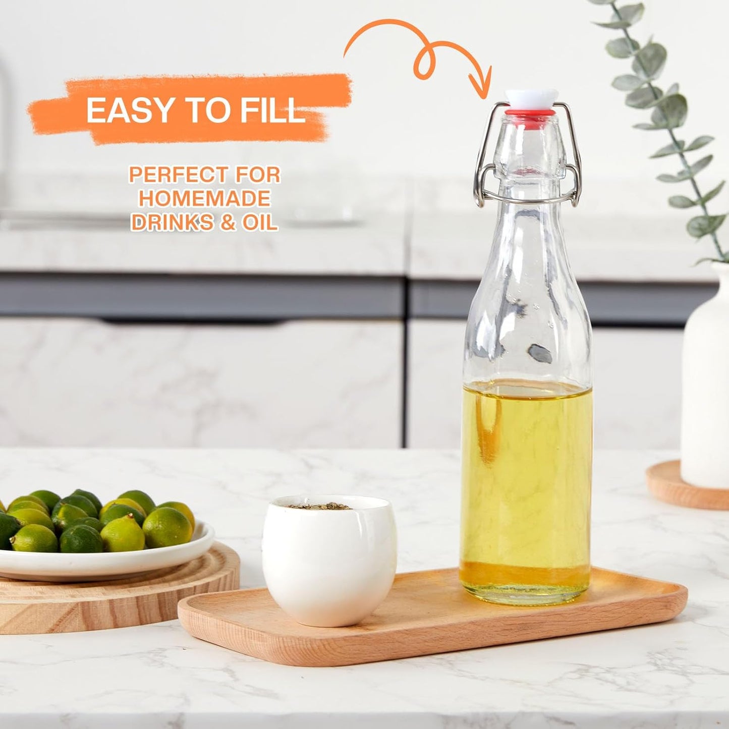 Glasflaschen mit Bügelverschluss (6x 500ml), 500ml-6 Stück