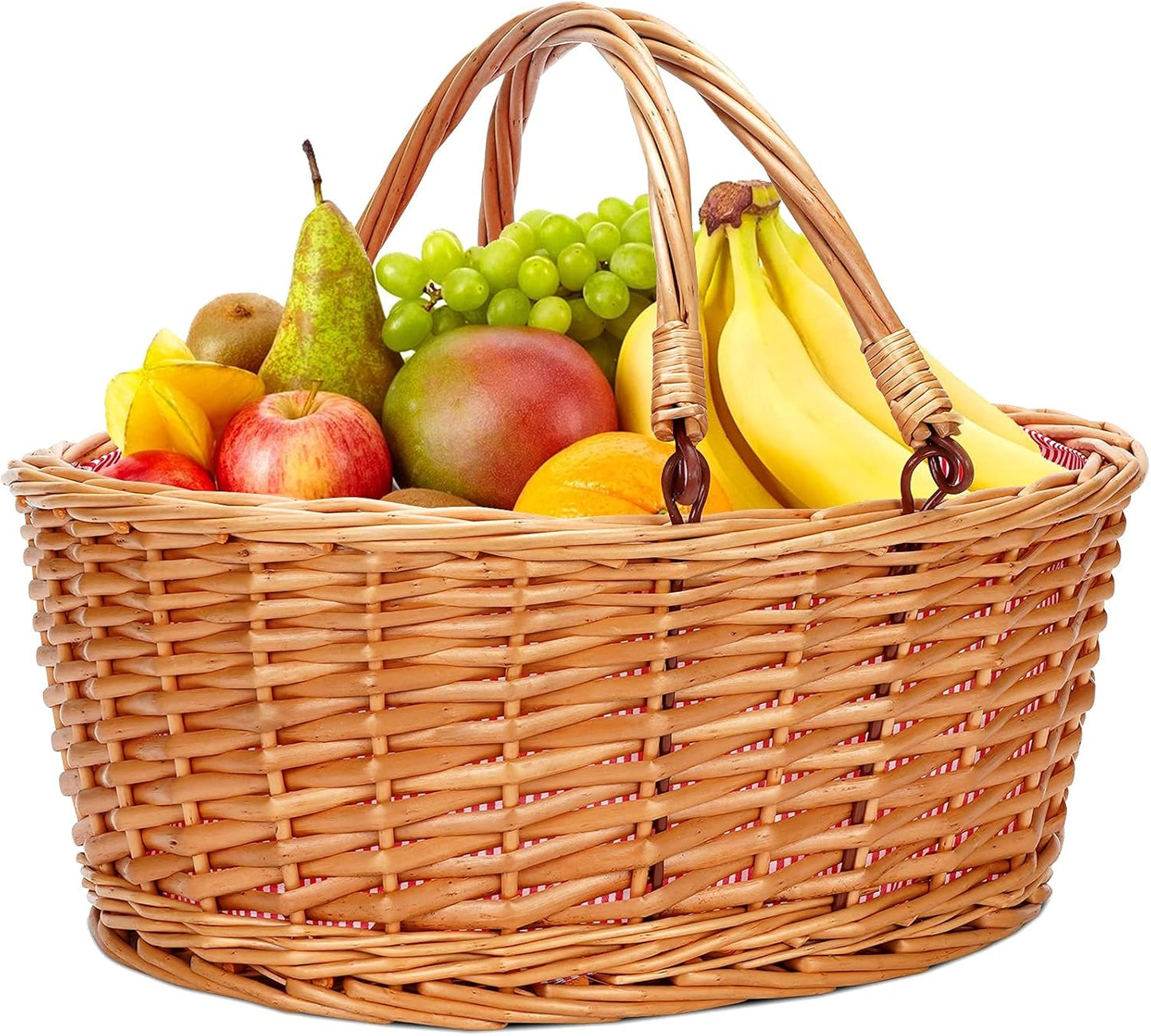 Picknickkorb mit klappbaren Griffen