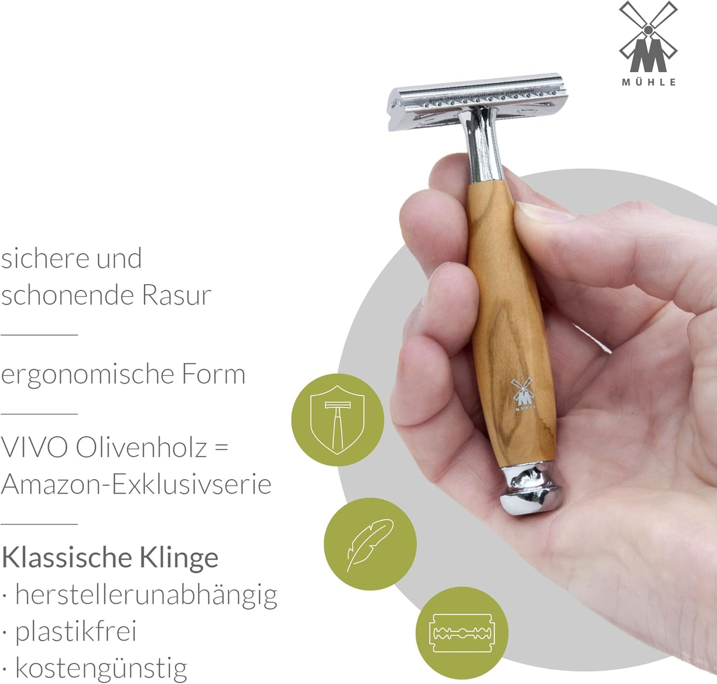 Vivo Rasierset, Olivenholz