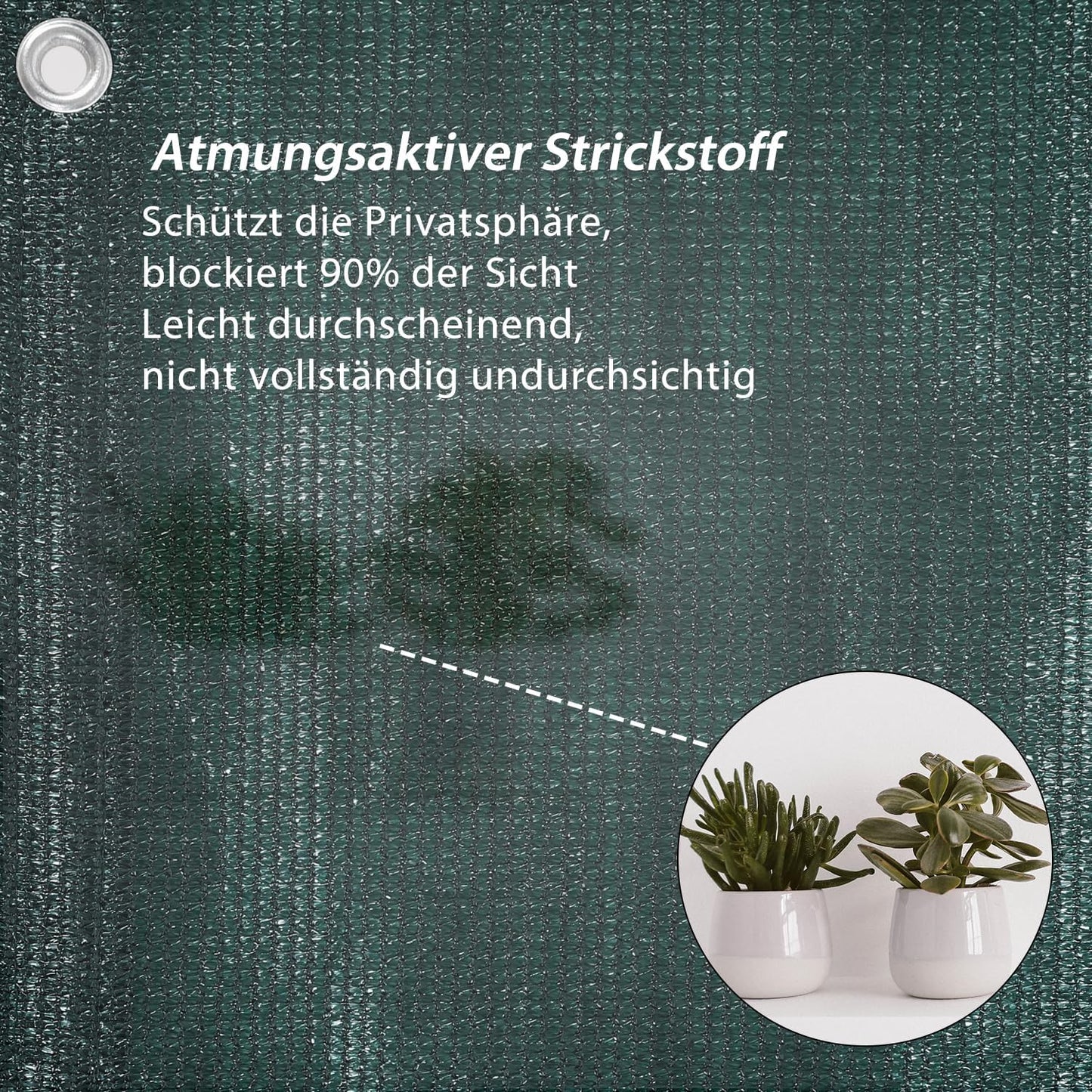 Balkonsichtschutz inkl. Kabelbinder, 0.9x5m (mit Kabelbinder) Grün