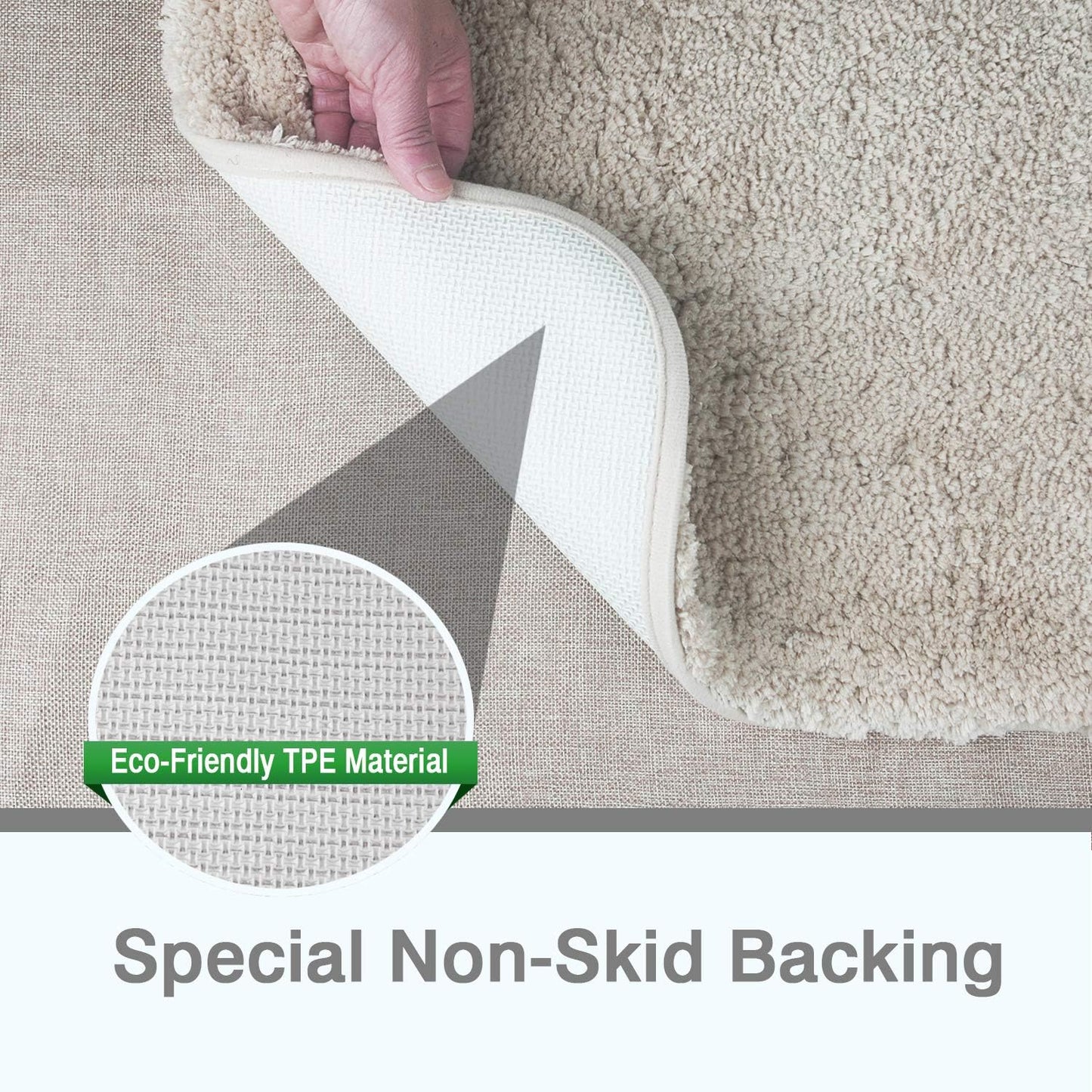 Hochflor Badteppich, 50 x 80 cm (Rechteckig) Beige