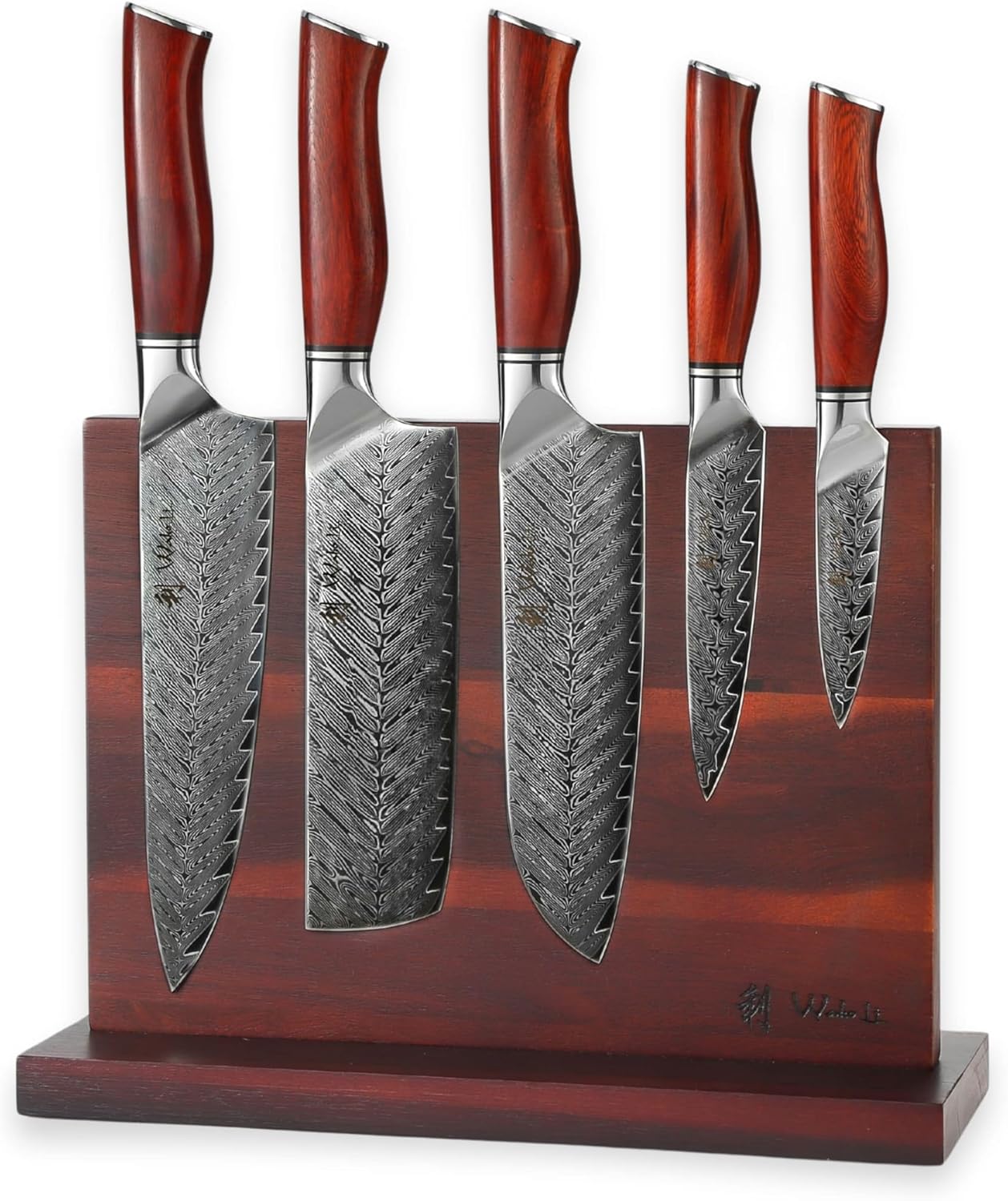 Rose Elegance - 6-teiliges Küchenmesser-Set mit magnetischem Messerblock