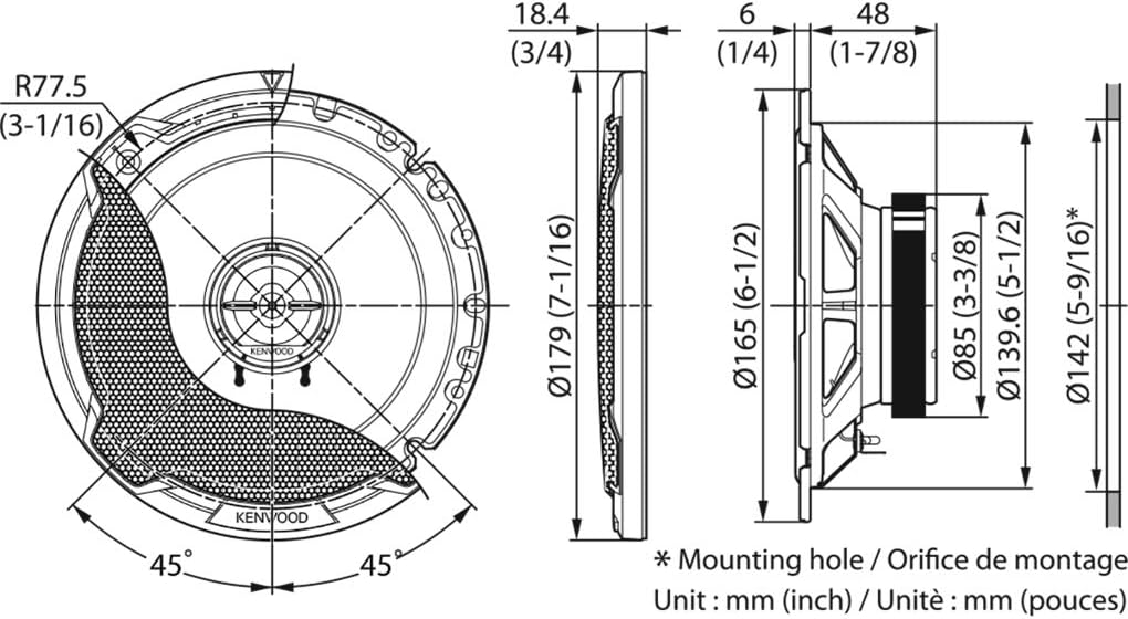 2-Wege-Koaxial-Lautsprecher KFC-PS1796