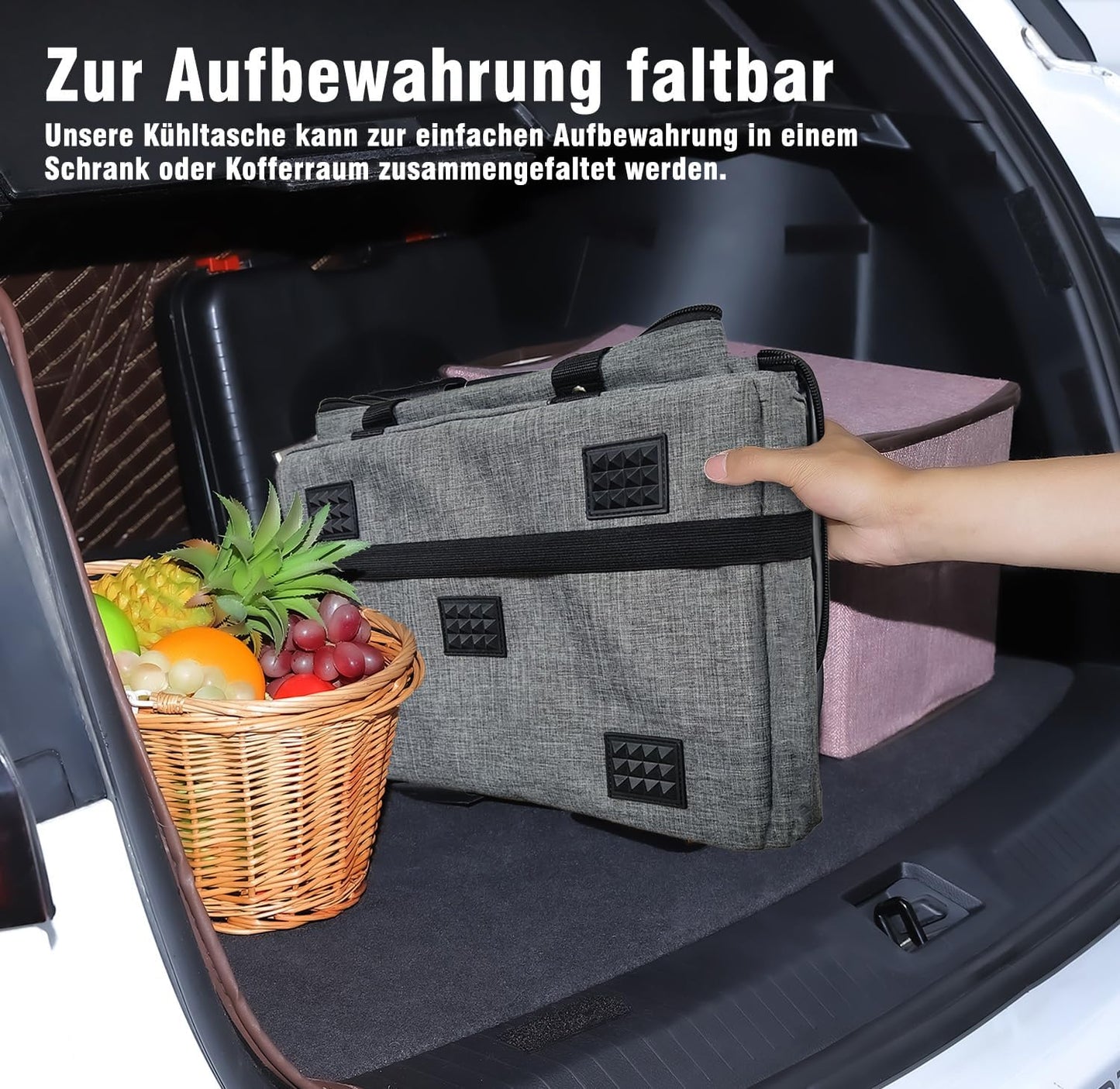 Faltbare Kühl- und Picknicktasche, Grau