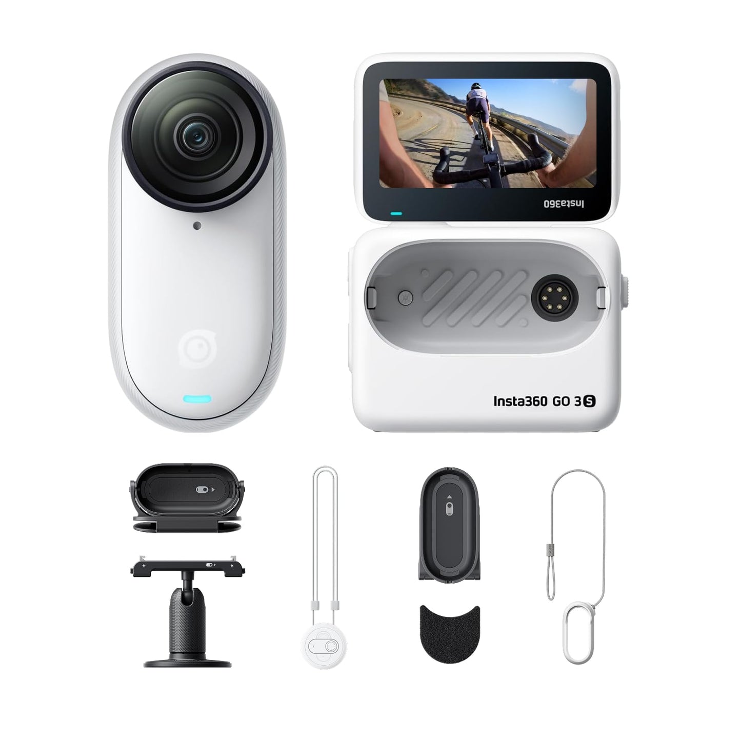 Fahrrad-POV Kamera-Set mit 4K Mini-Kamera, Polarweiss Fahrrad-POV-Bundle