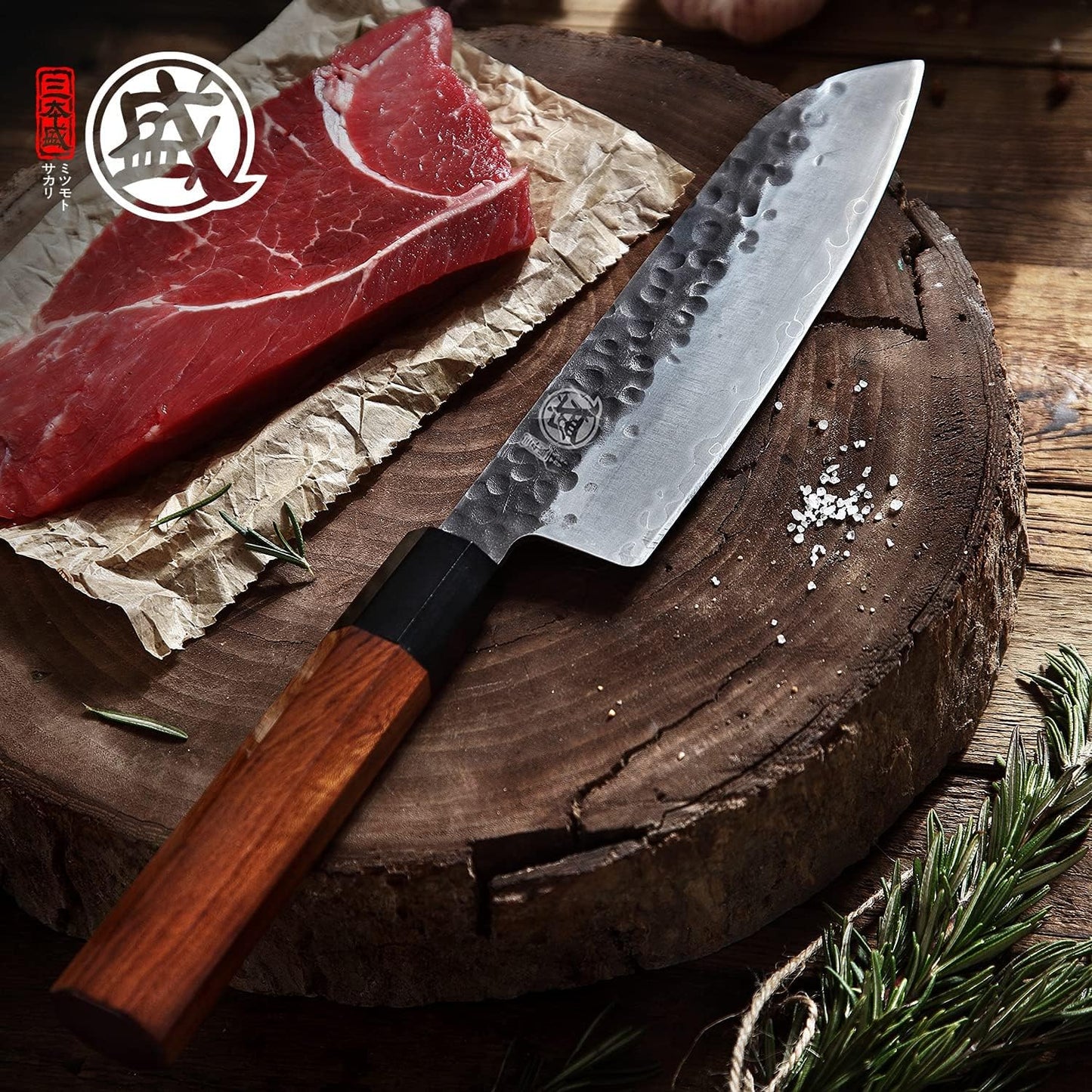 Handgeschmiedetes Santokumesser, 19 cm Santoku Kochmesser