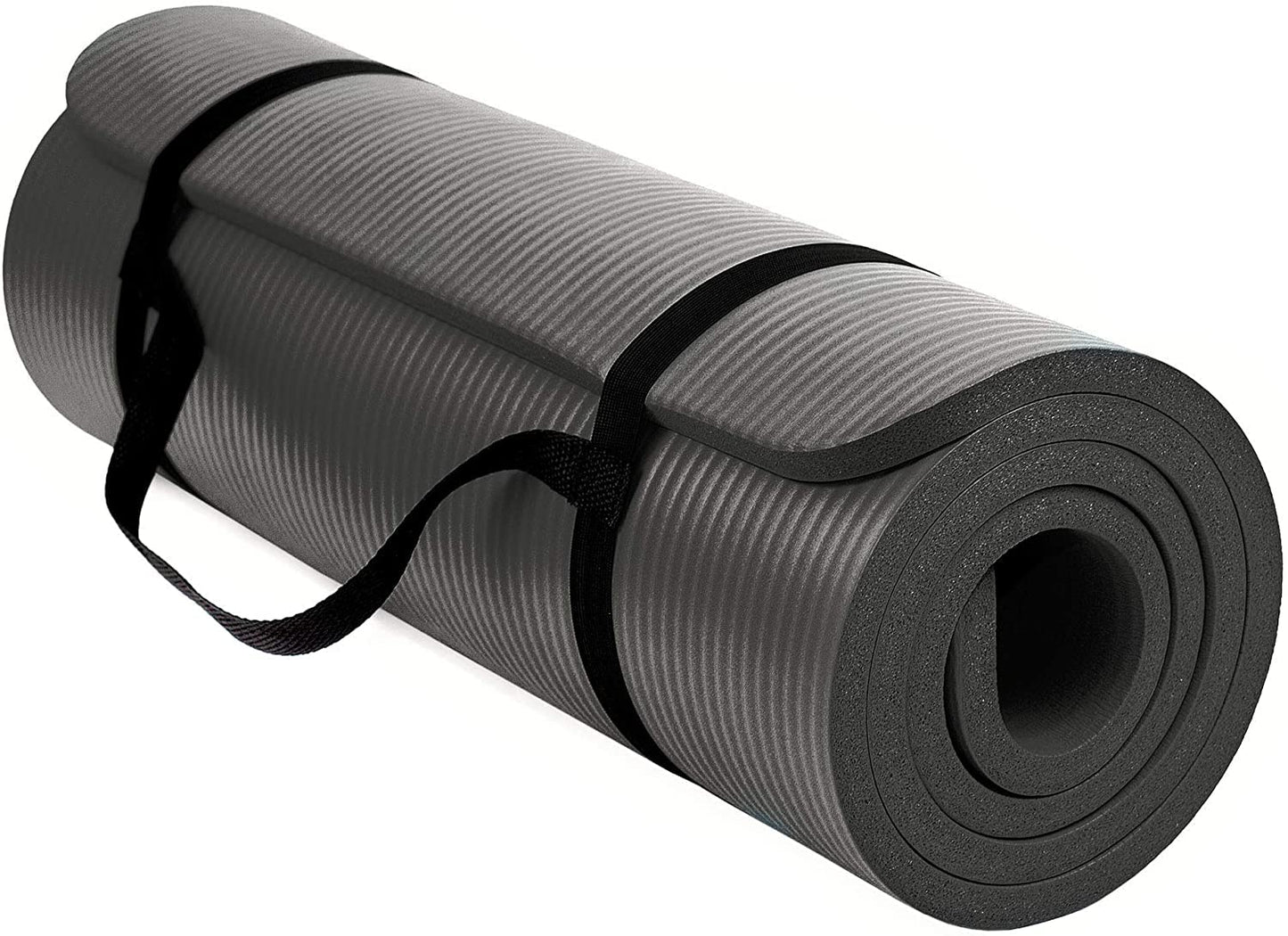 Yogamatte Rutschfest für Heimtraining und Pilates, Black 10 mm