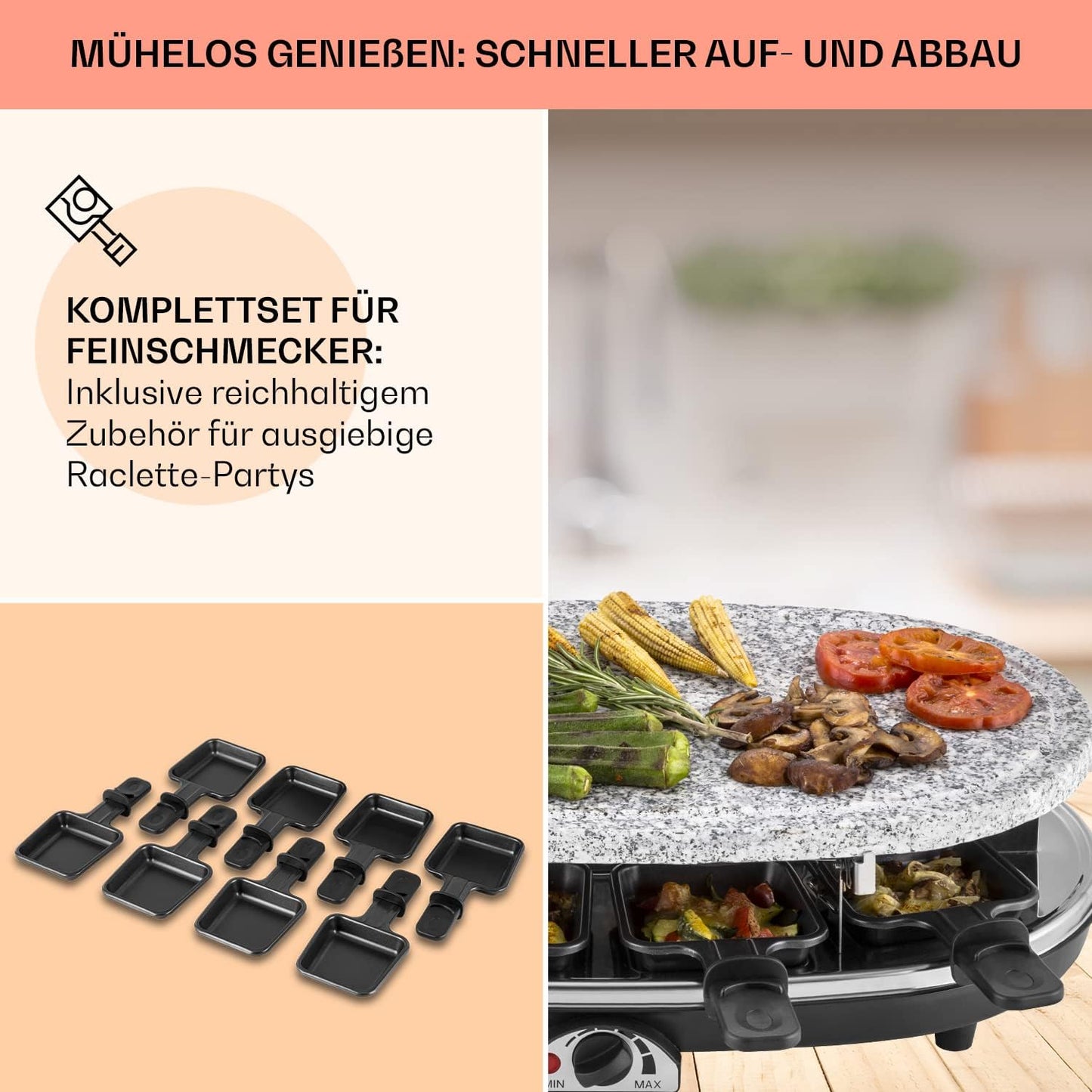GQ6-Steaklette, 2-in-1 Grill ohne Untersetzer & Holzspatel