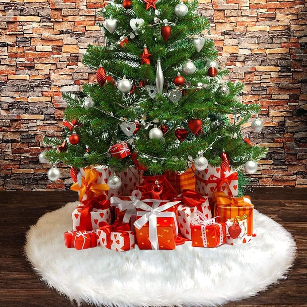 Kunstpelz Weihnachtsbaumdecke, 90 CM