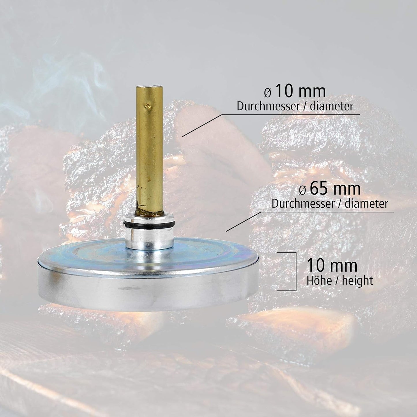 Räucherthermometer mit Messingmutter, 5cm