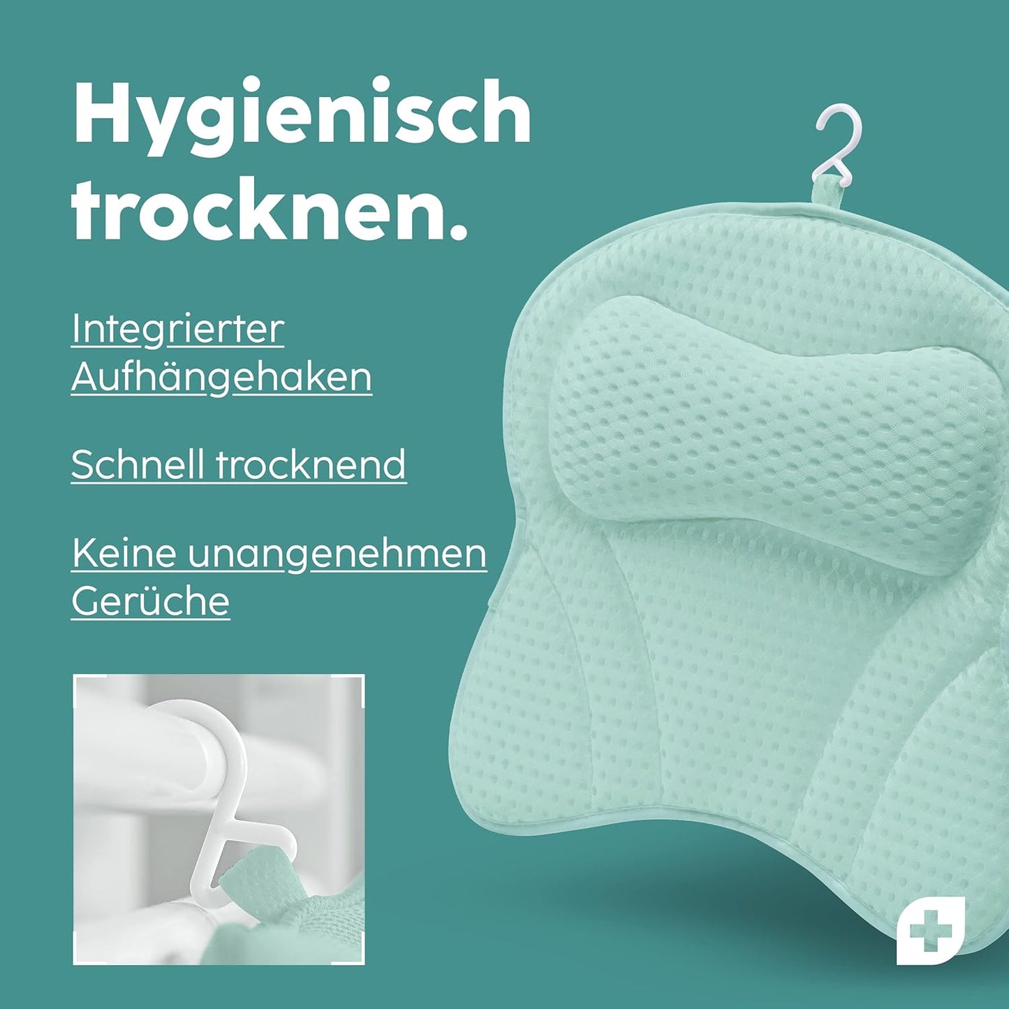 Badewannenkissen mit Saugnäpfen, Mint