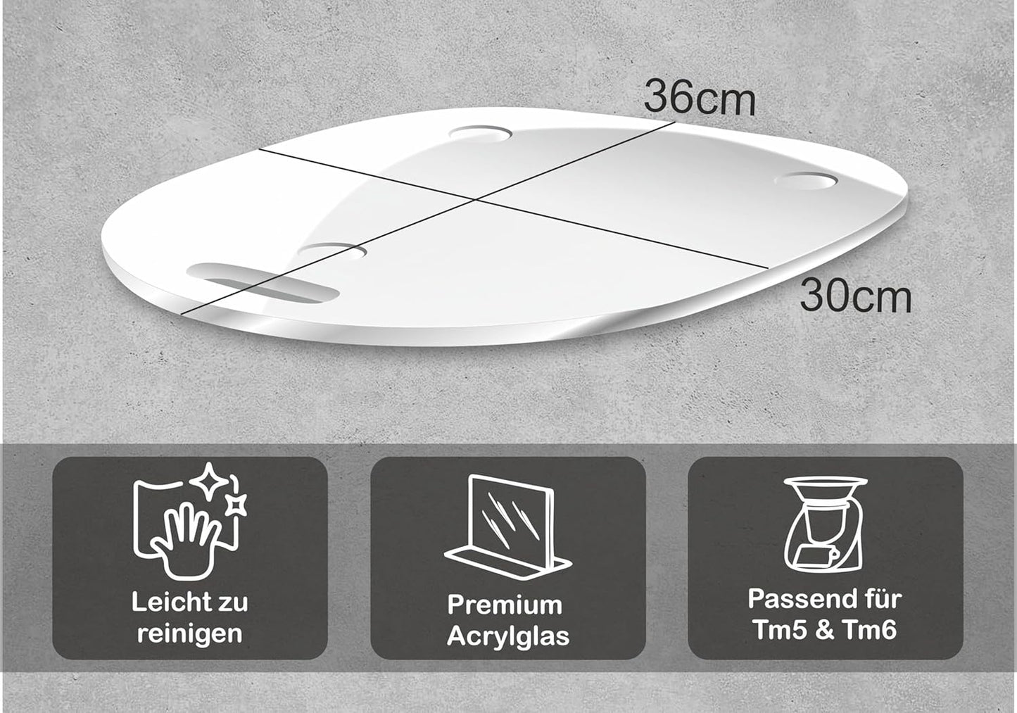 Gleitbrett für Thermomix TM5, TM6 & TM31, Transparent