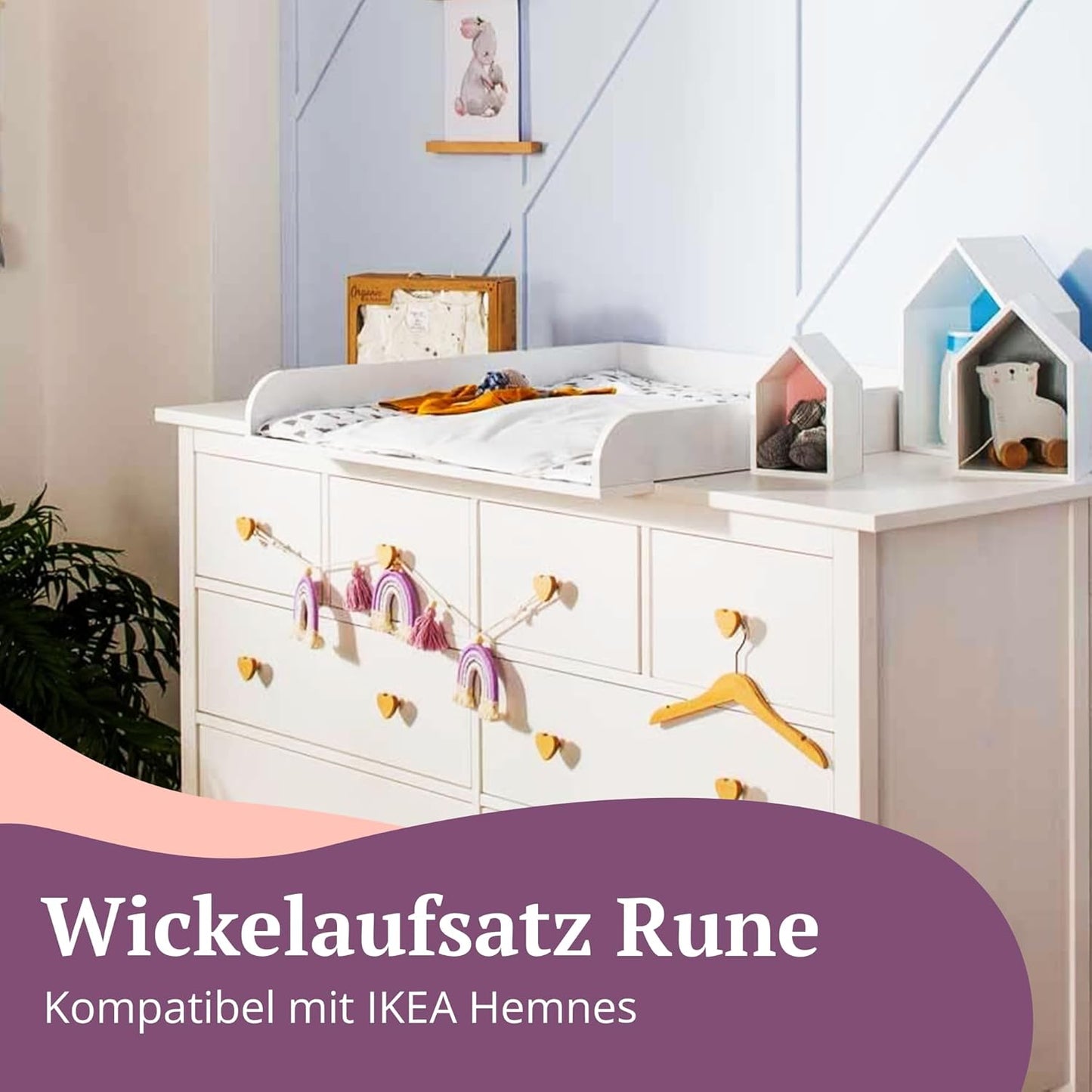 Wickelaufsatz Levi, Weiß Holzstärke: 2 cm