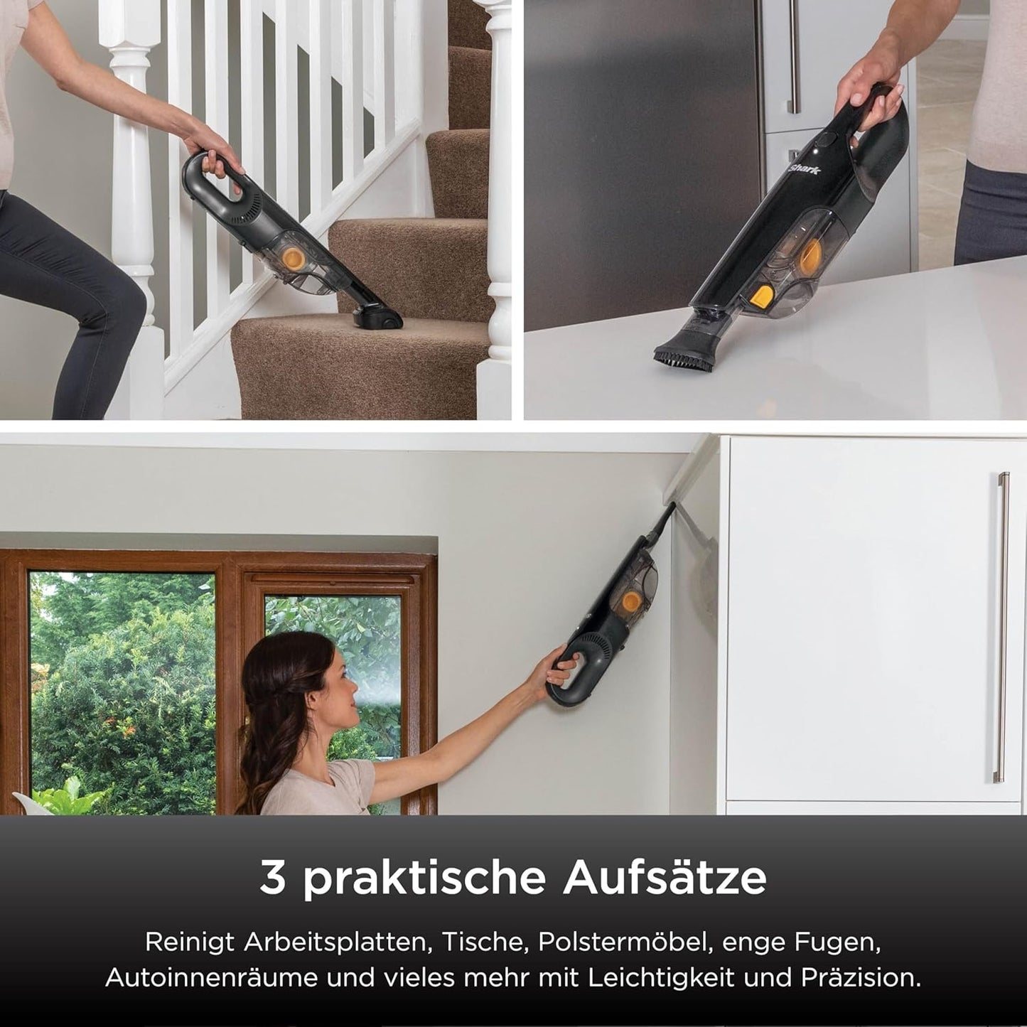 Kabelloser Handstaubsauger, 10 Minuten Laufzeit + 0.45l Schwarz-gelb