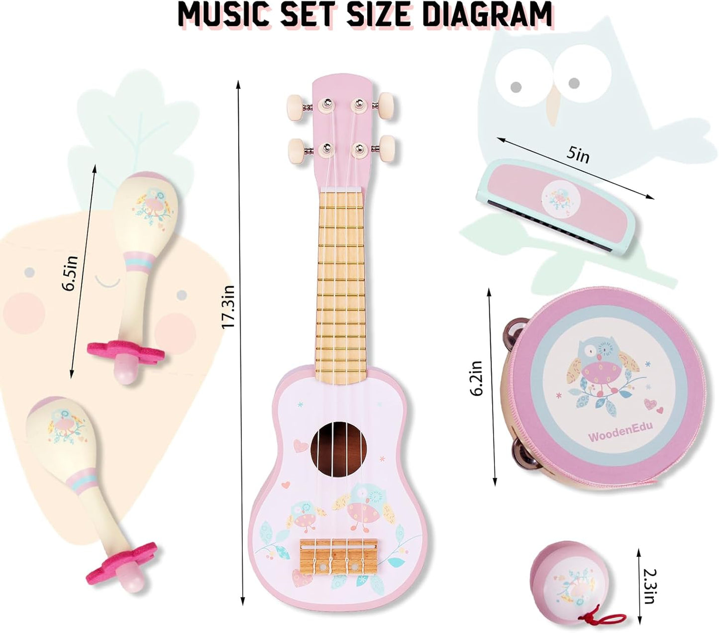 Musikinstrumente-Set für Kinder, Rosa