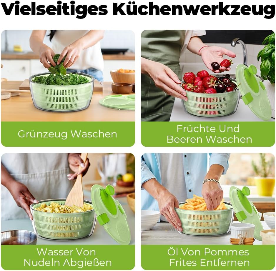 Salatschleuder mit Kurbelantrieb, 4.5L