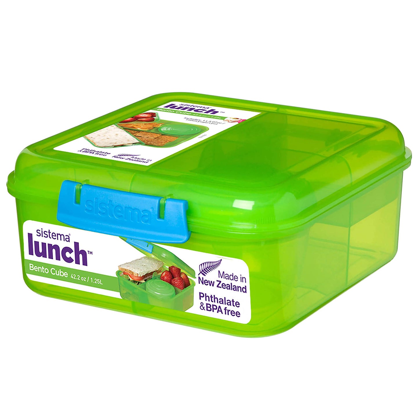 Bento Box TO GO mit Fächern, 1,25 l Gemischte Farben (Einfarbig)