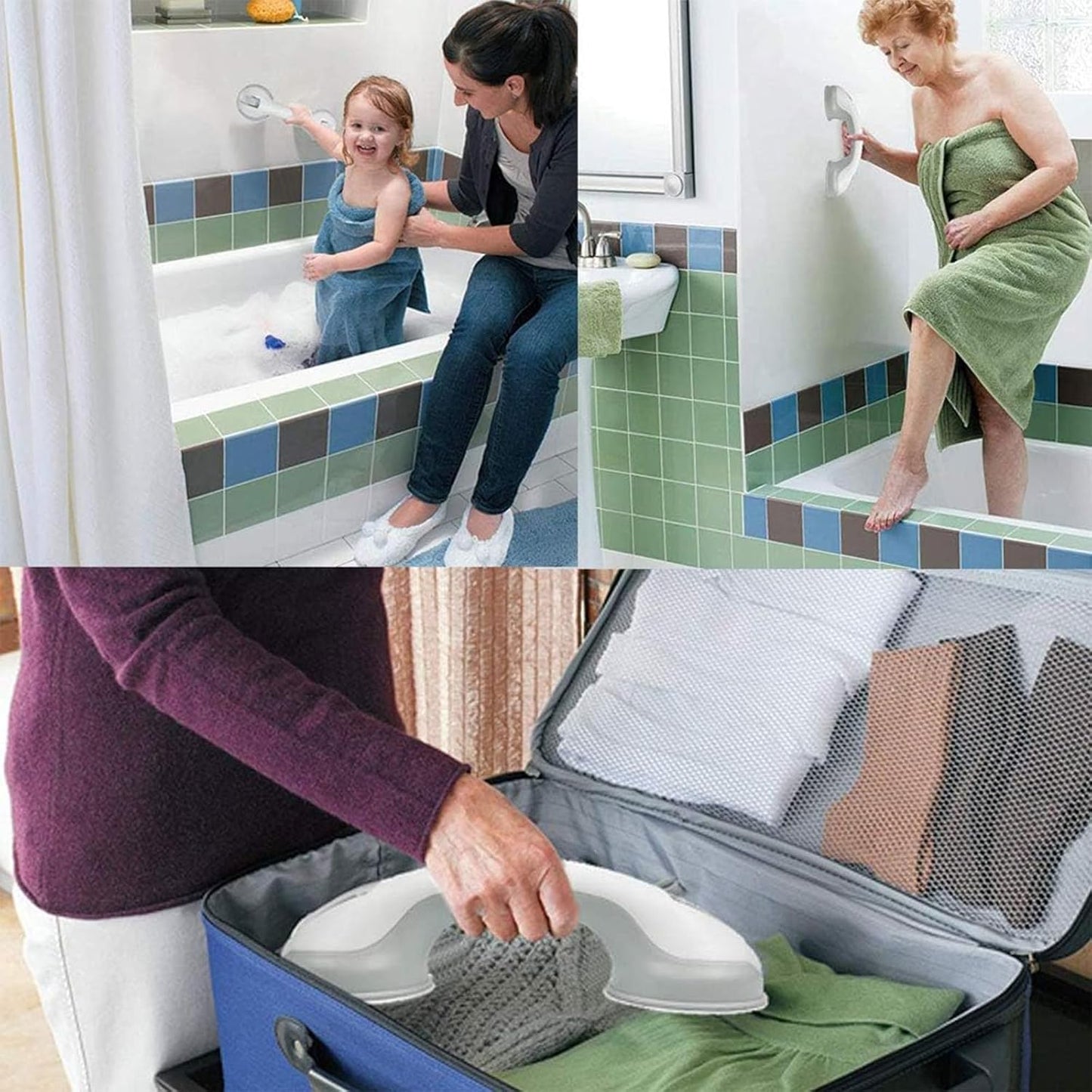 Dusche Haltegriff mit Saugnapf, 30cm,1 Stücke