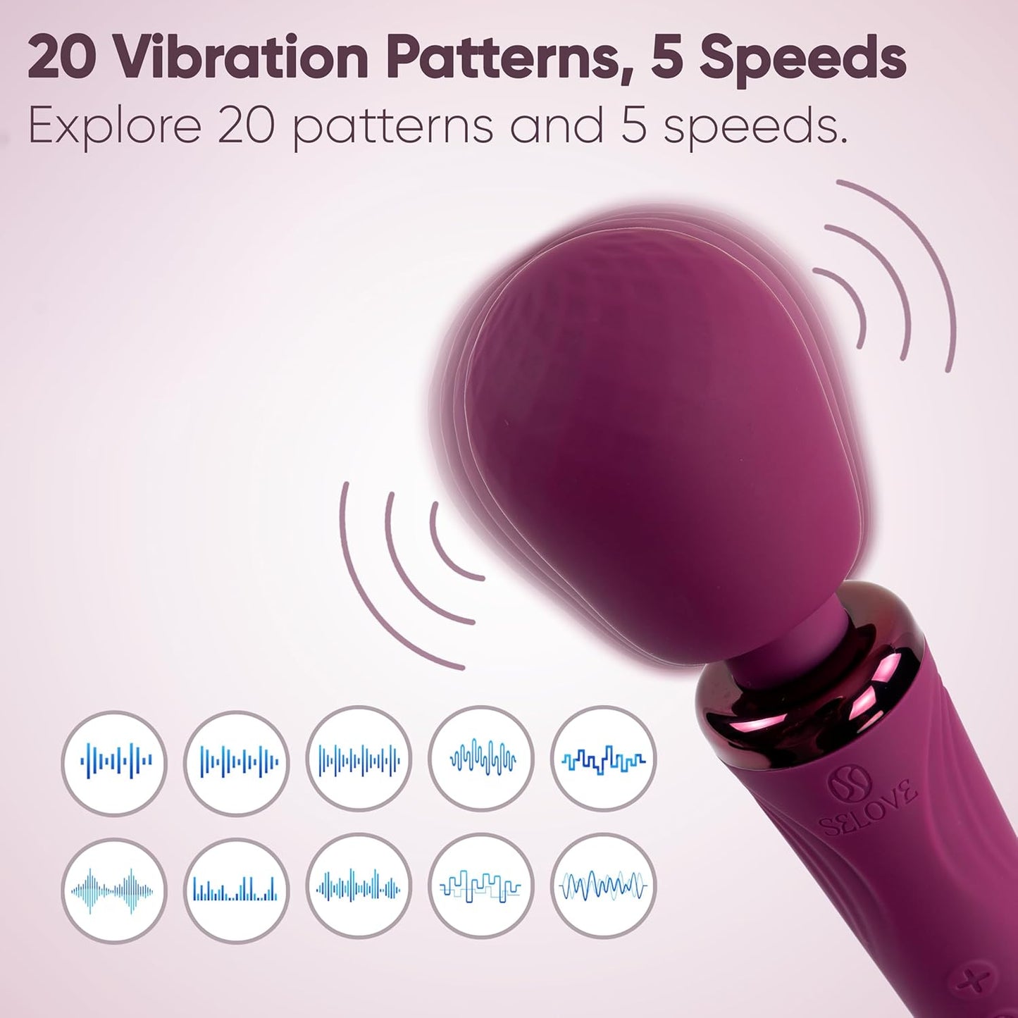 Vela Wand Massagestab mit flexiblem Hals, Deep Purple
