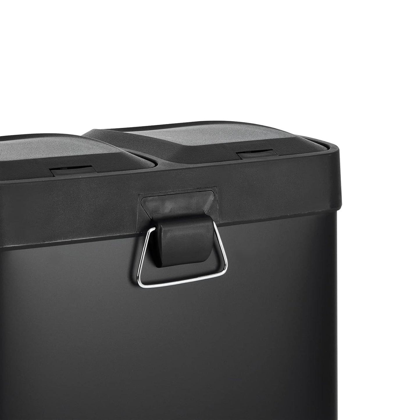 TC2X15 Doppelter Abfalleimer mit Inneneimern, Schwarz