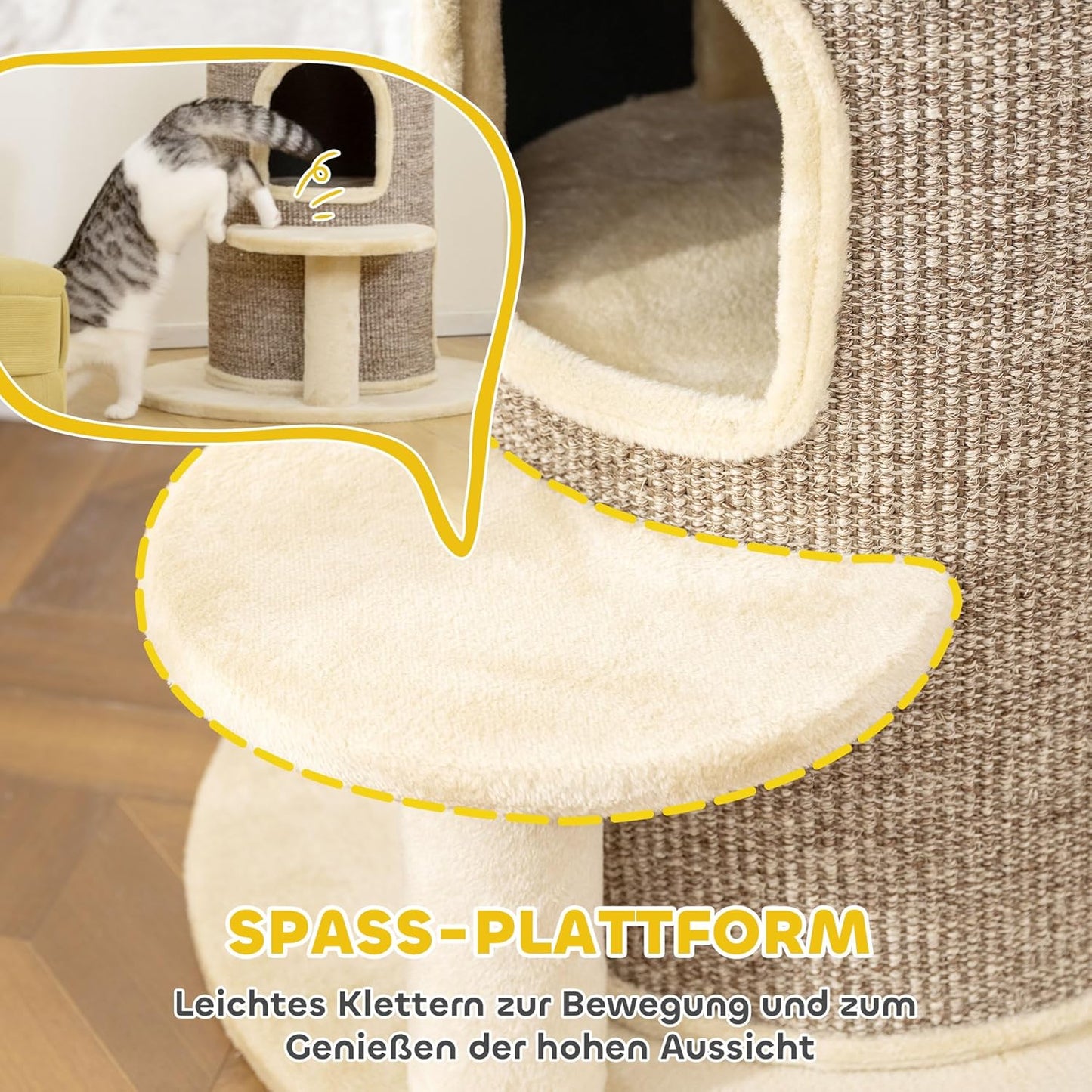 Kratztonne mit Höhlen & Sprungplattform