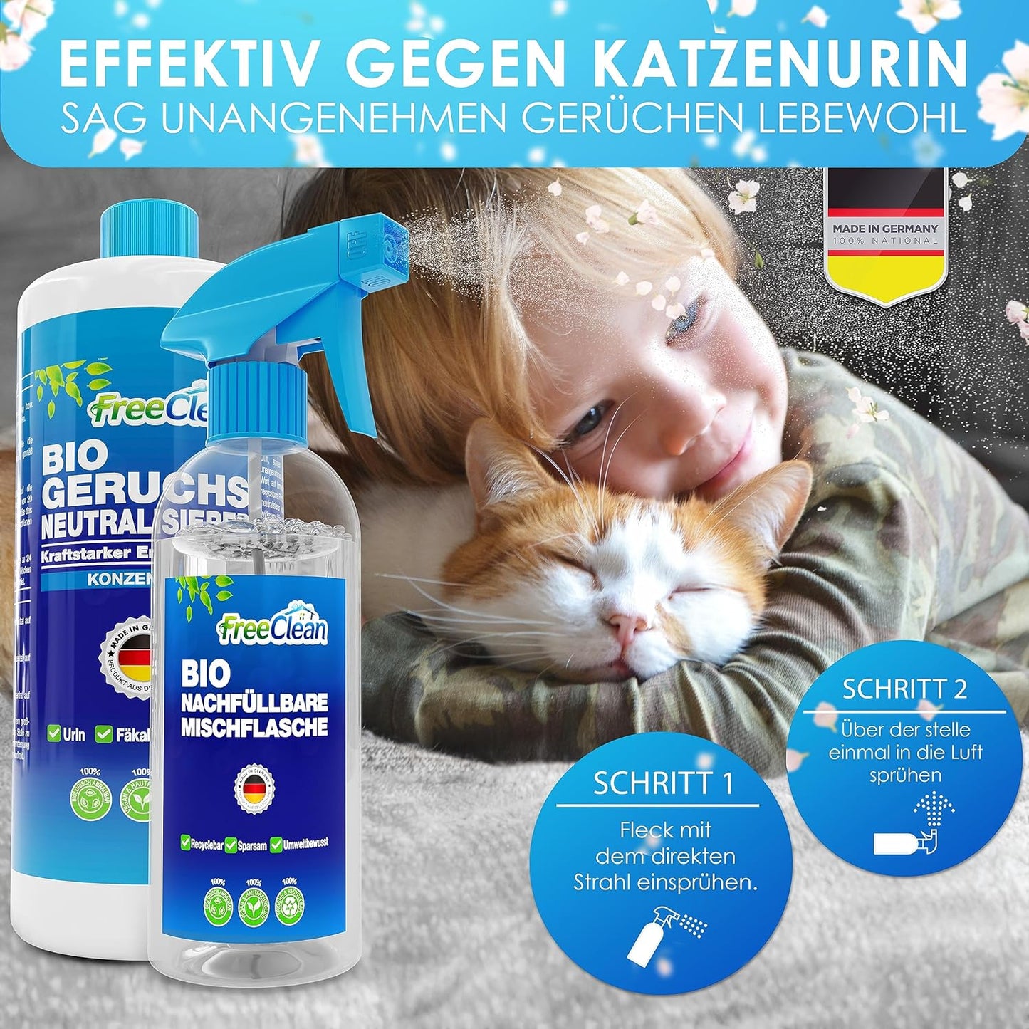 Bio Geruchsneutralisierer Konzentrat, Für Katzenbesitzer