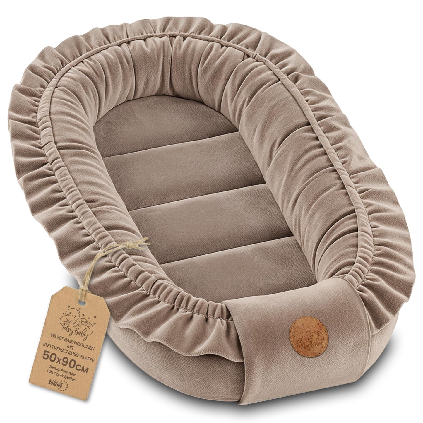 Babynestchen für Neugeborene, 90x50 cm, Beige 90x50 cm (1er Pack)
