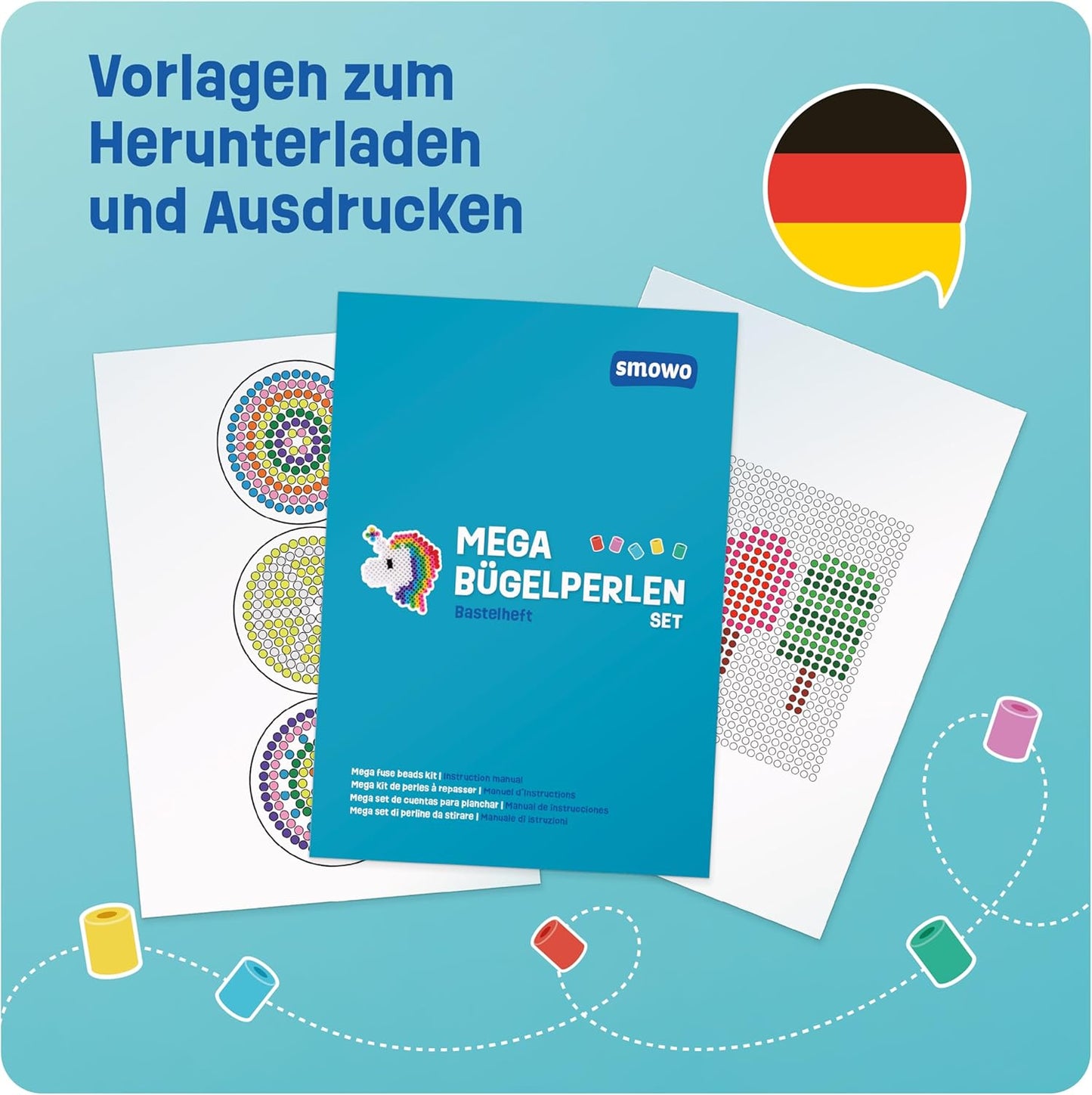 Bügelperlen-Set mit Steckplatten