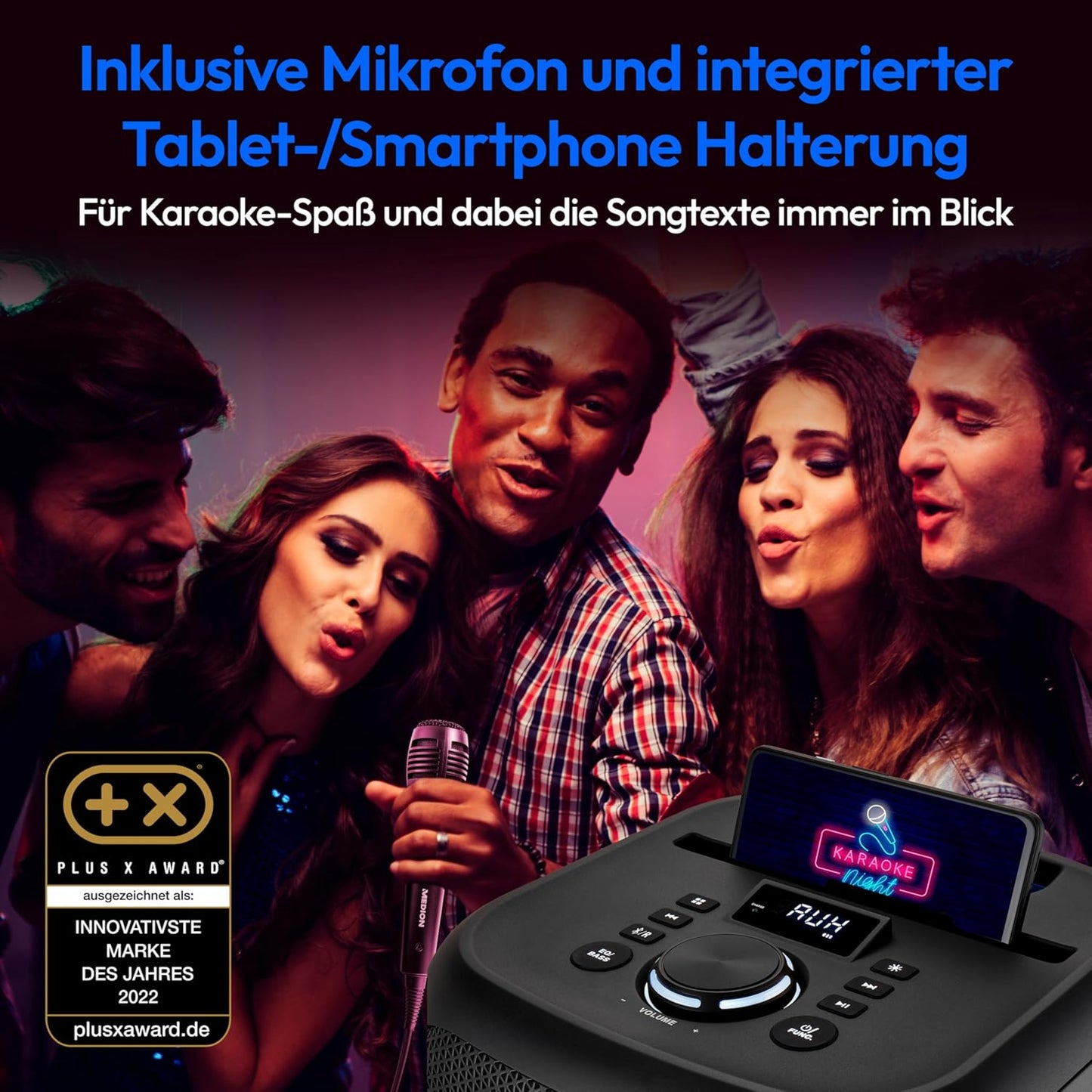 Partylautsprecher mit Bluetooth und Mikrofon
