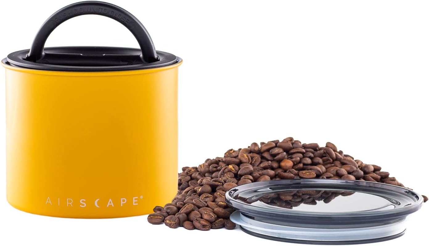 Airscape Kaffeebehälter mit luftdichtem Deckel, Mattgelb S