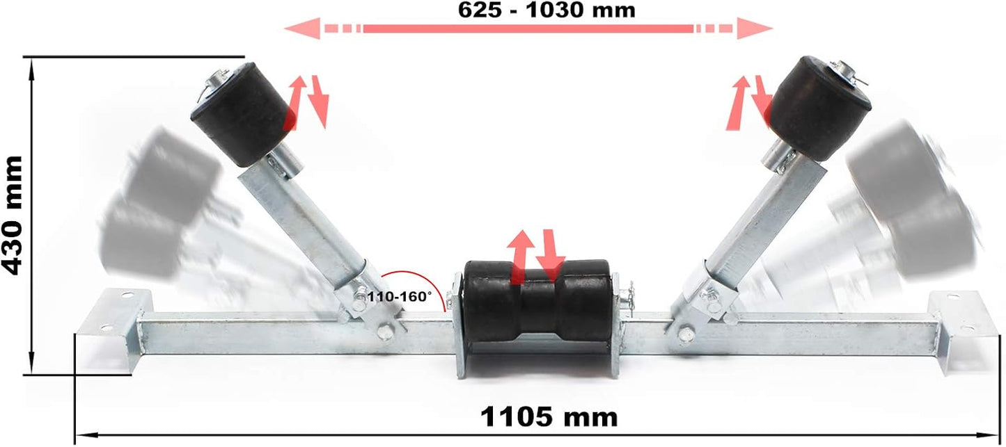 Pendelrolle Sliphilfe für Bootsführung (bis 1000 kg), 111cm, bis 1000kg