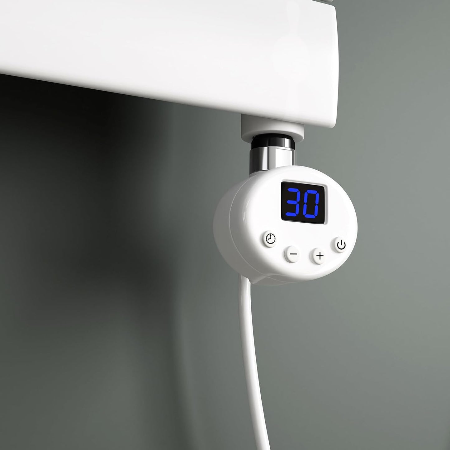 Heizstab mit Thermostat für Badheizkörper, 600W Weiss