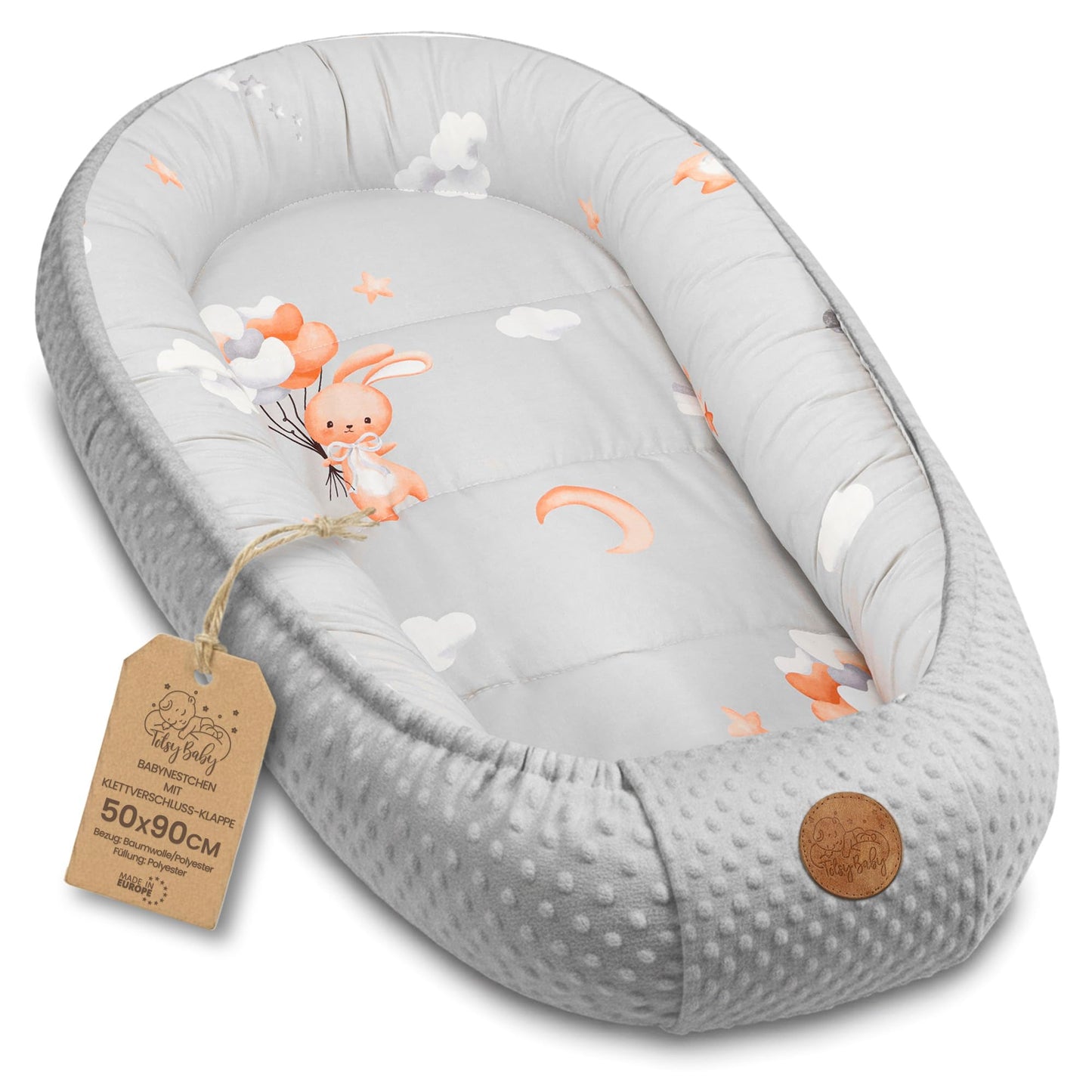 Babynest für Neugeborene, Kaninchen 90x50 cm (1er Pack)