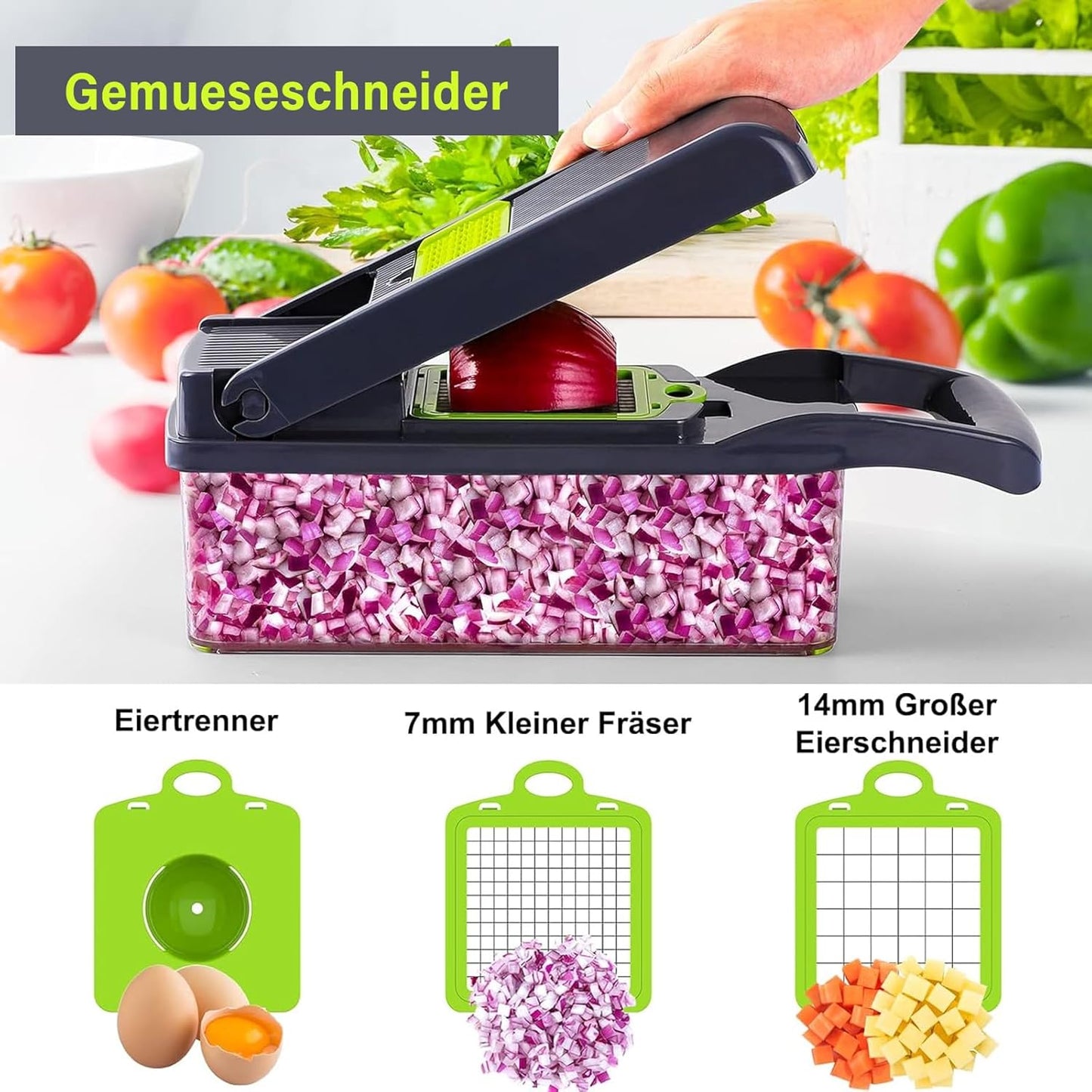 Gemüseschneider-Set, Grey-green