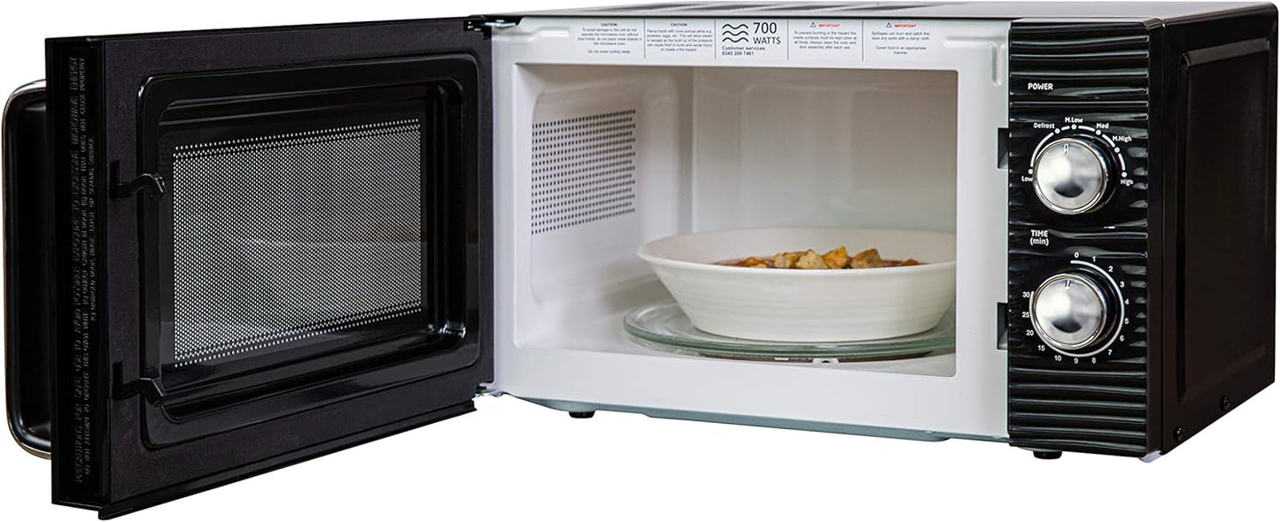 Mikrowelle 17L, 5 Leistungsstufen, 700W, Schwarz