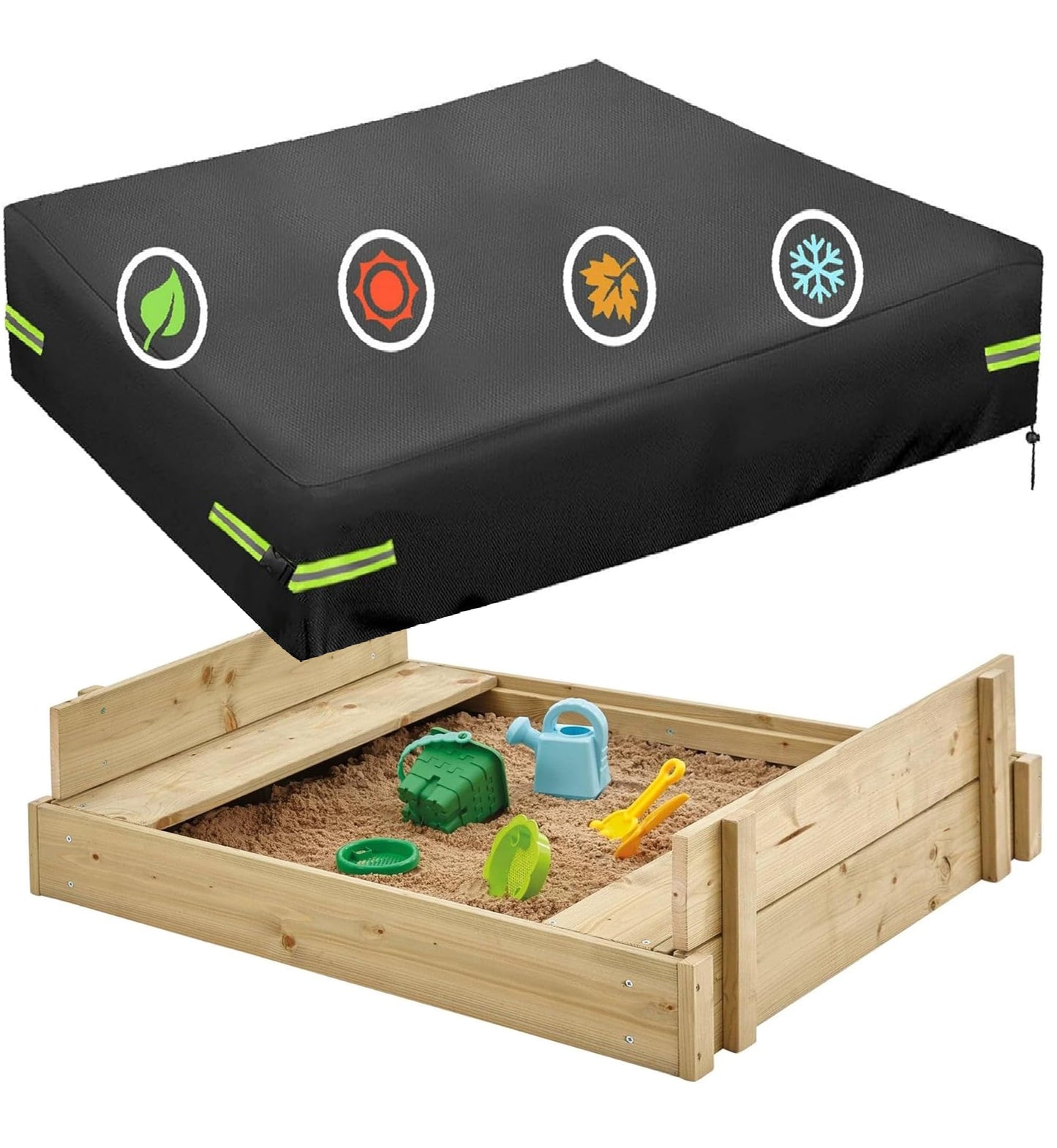 Sandkastenabdeckung Wasserdicht & Staubdicht, Schwarz 205CM